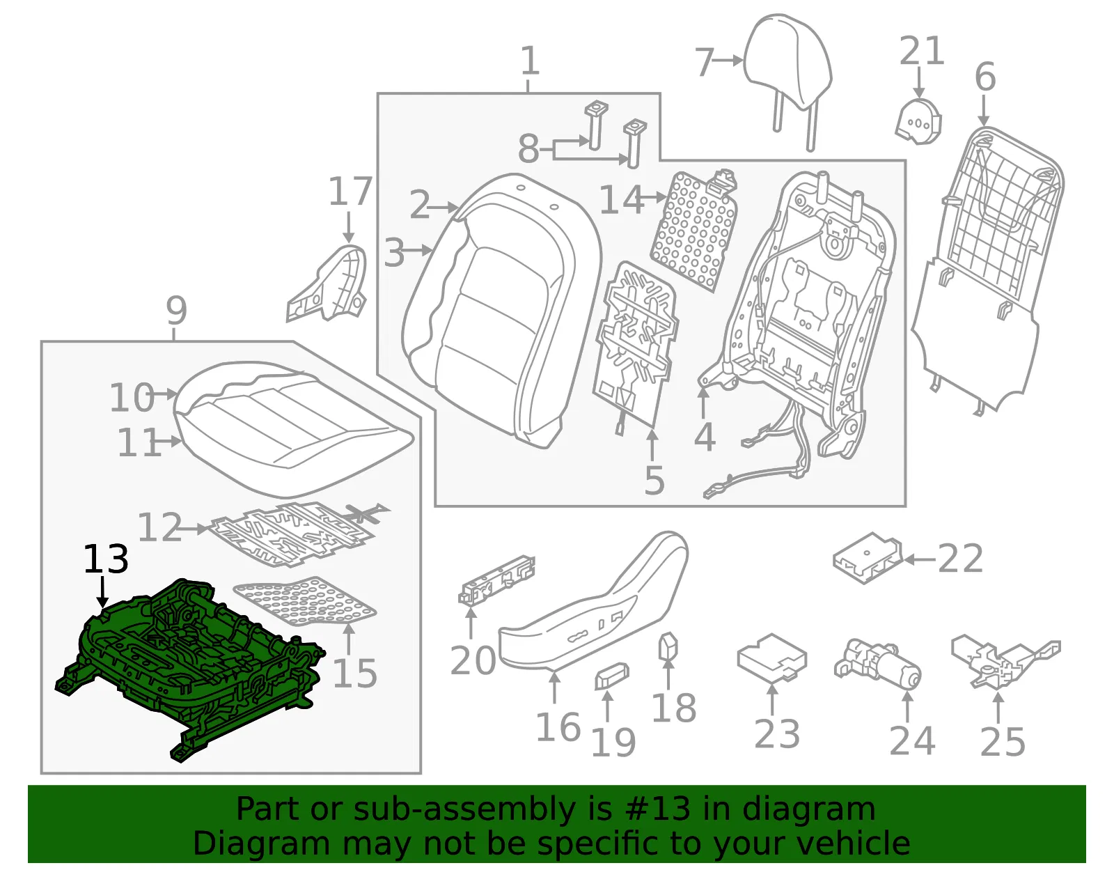 Seat Track - Kia (88500-A7430) - view 2