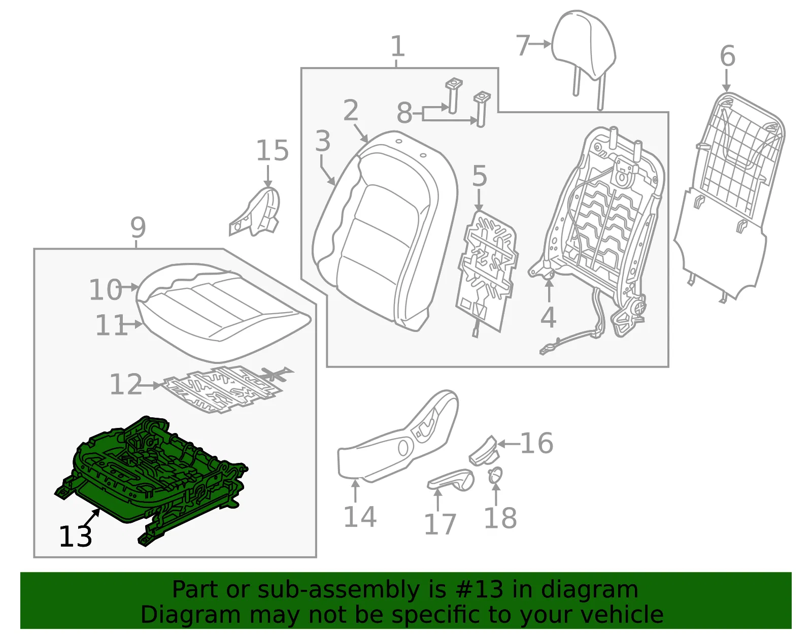 Seat Track - Kia (88500-B0010) - view 2