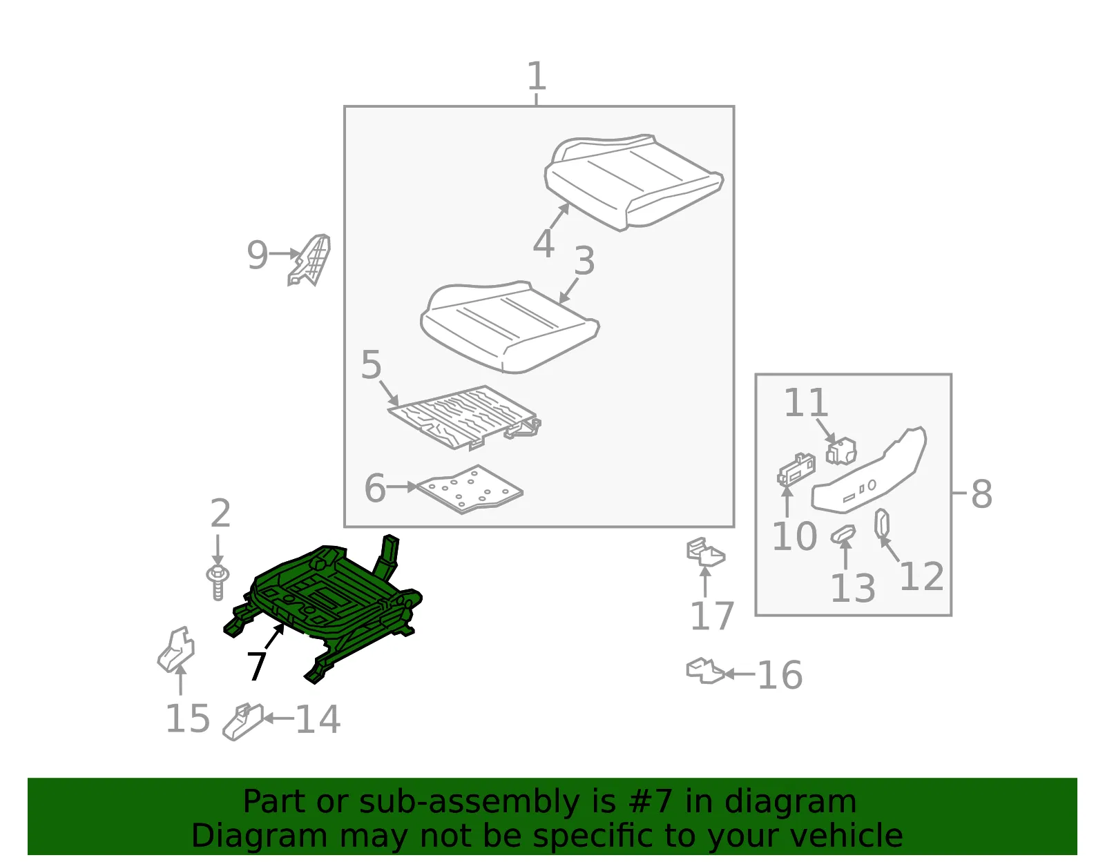 Seat Track - Kia (88500-D9510) - view 2
