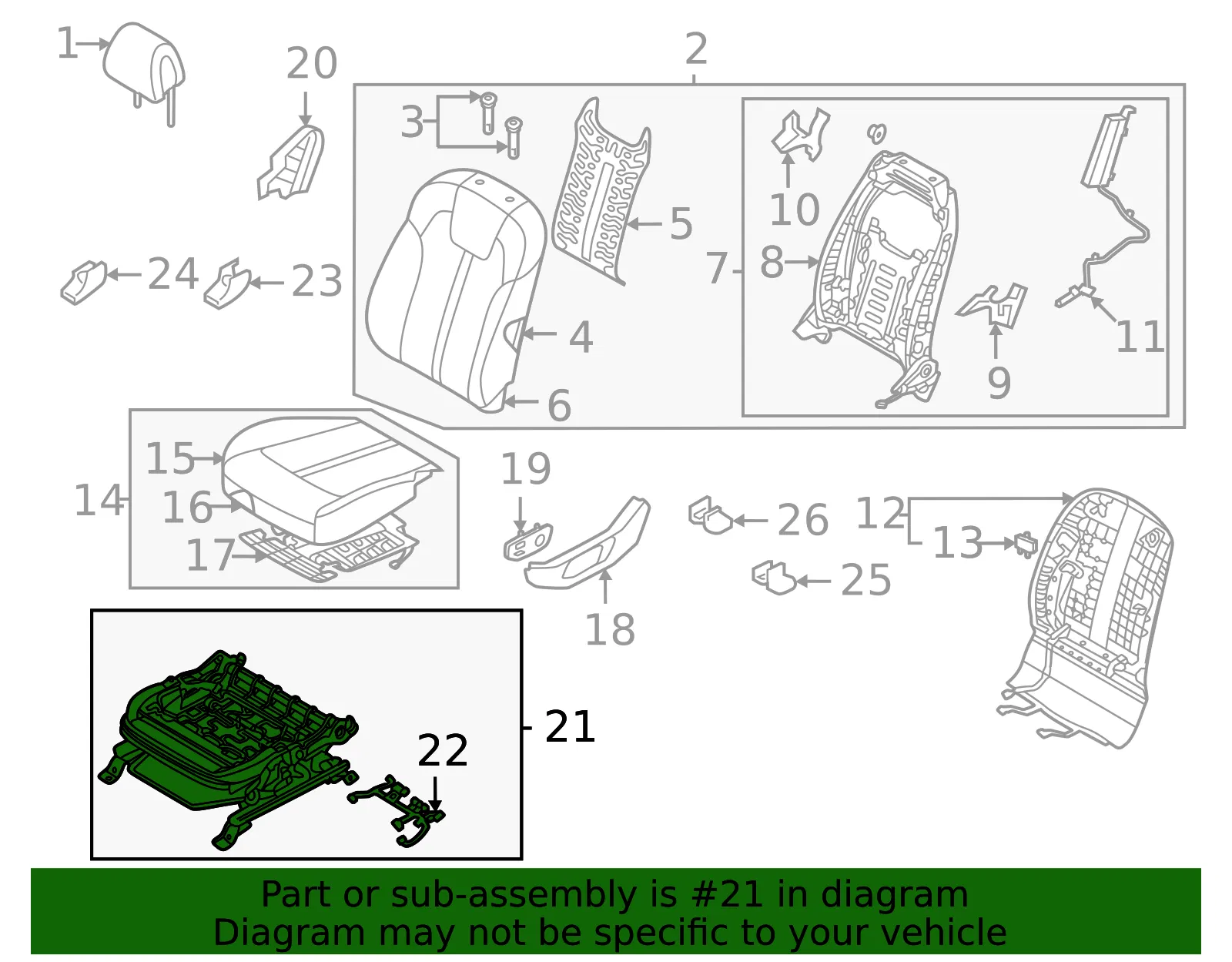 Seat Track - Kia (88500-P4AI0) - view 2