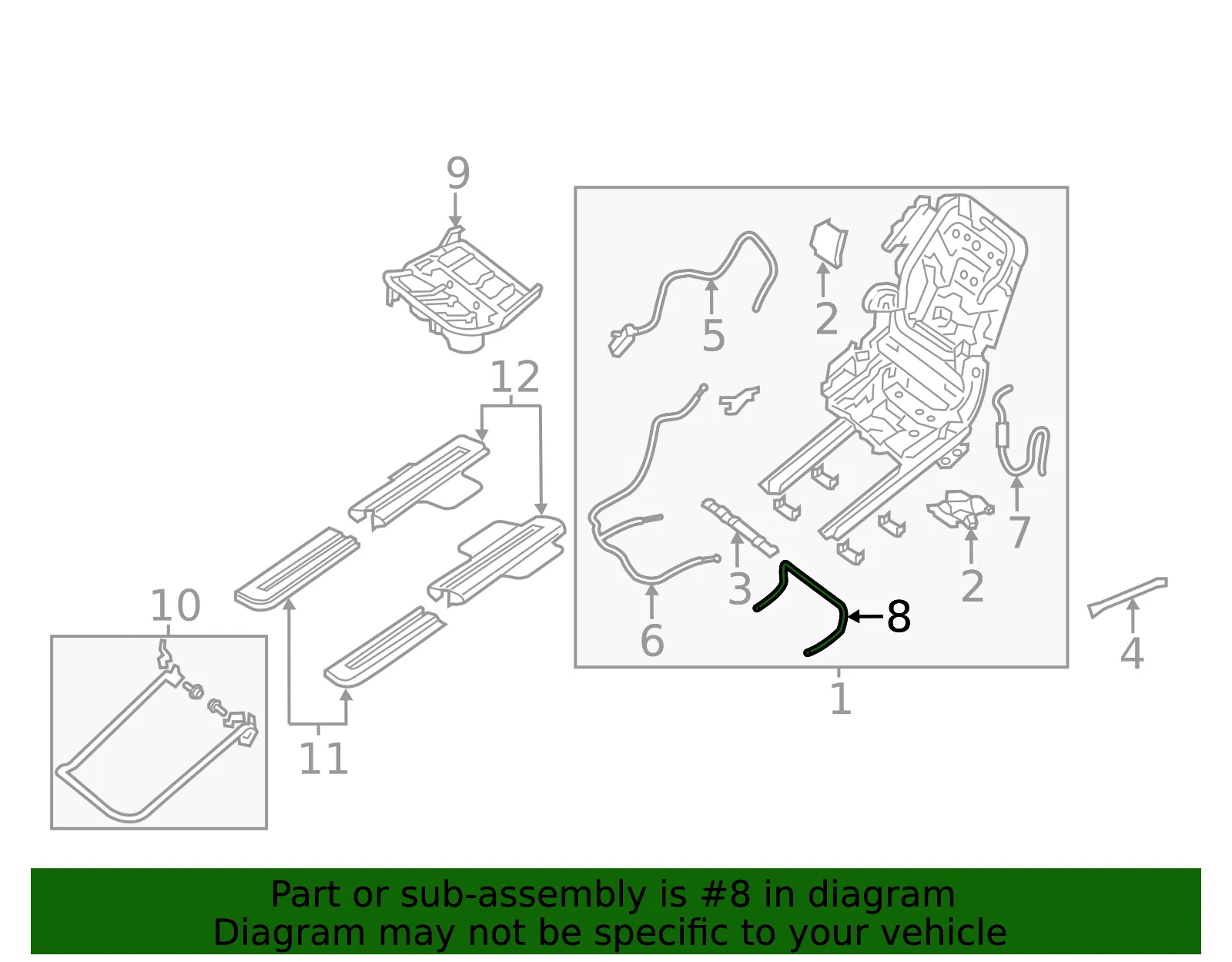 Seat Flex Cable - Nissan (88532-3JA0A) - view 2