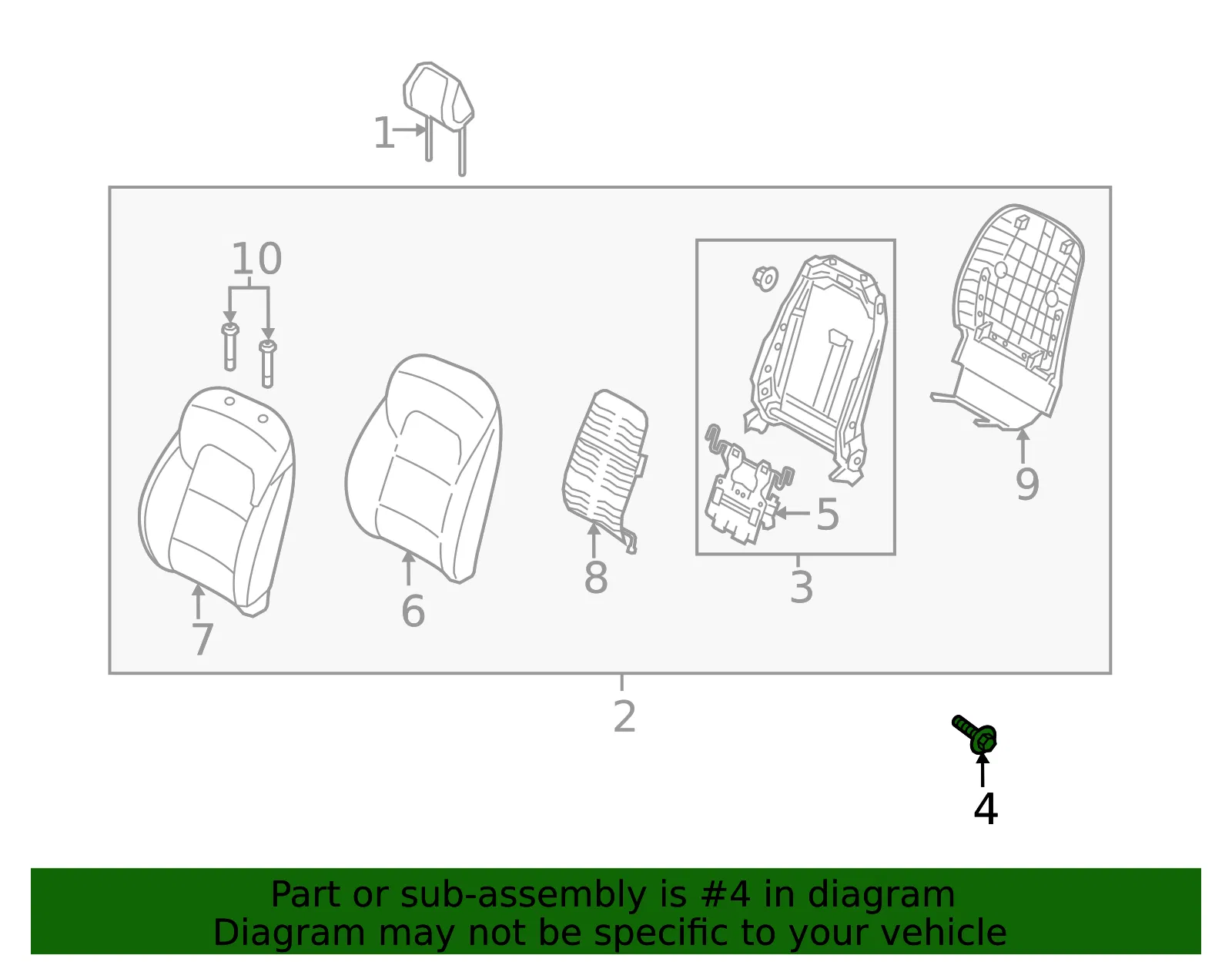 Seat Back Frame Bolt - Kia (88550-2P010) - view 2