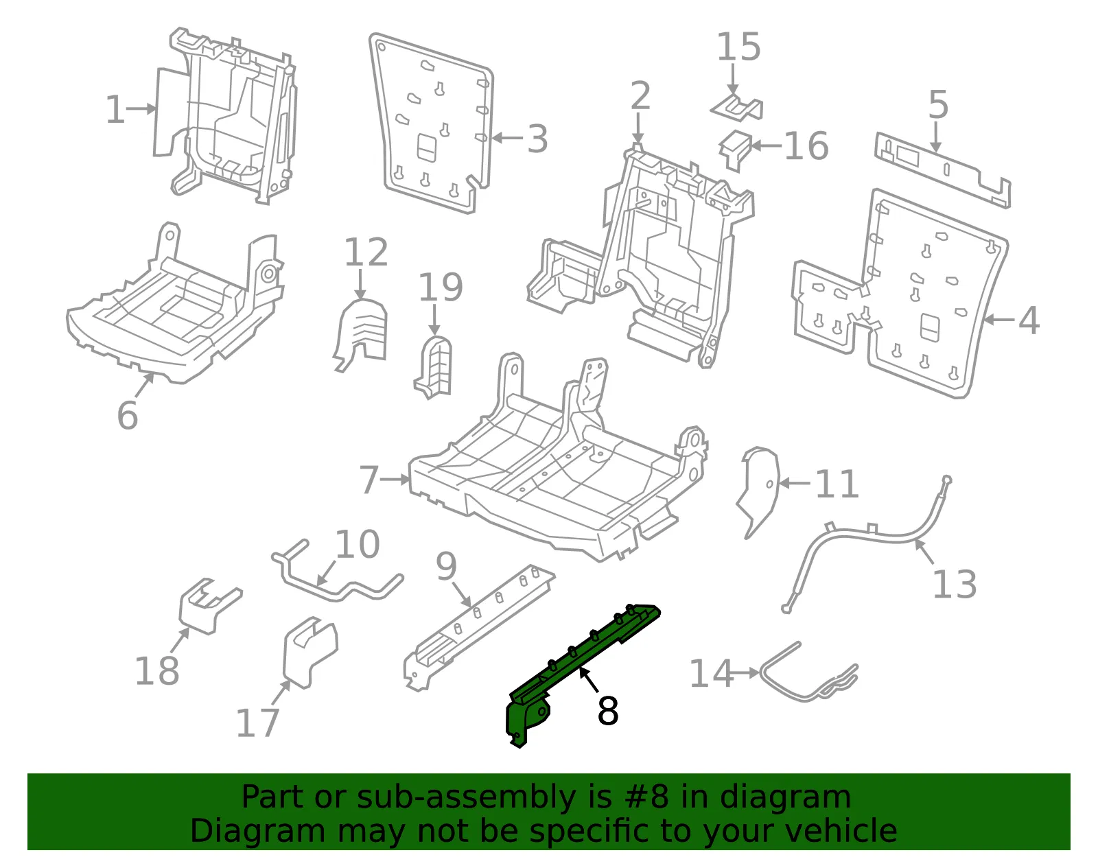Seat Adjuster - Nissan (88551-4BB2A) - view 2