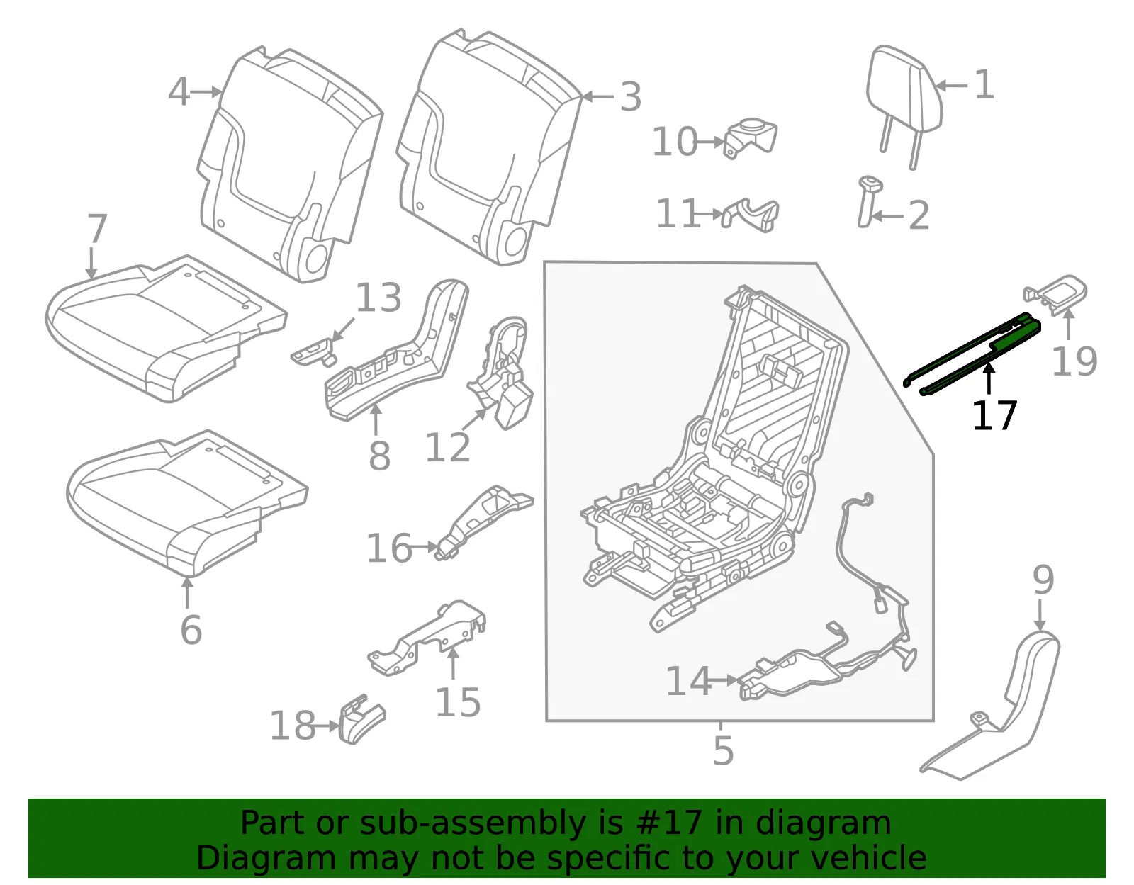 Seat Track Cover - Nissan (88554-7JA0A) - view 2