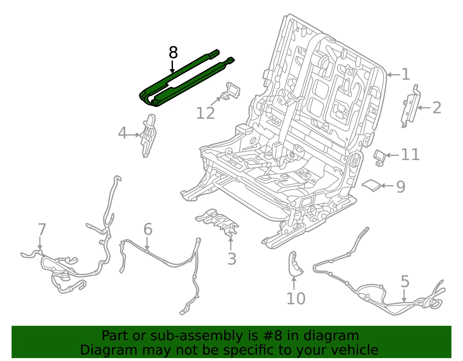 Seat Track Cover - Nissan (88556-6TA1A) - view 2