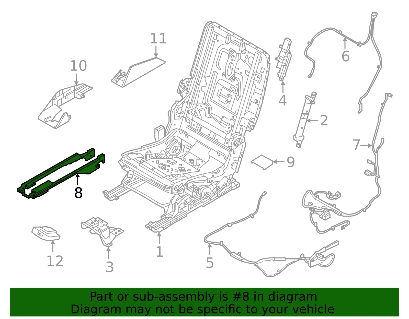 Seat Track Cover - Nissan (88556-6TF0A) - view 2