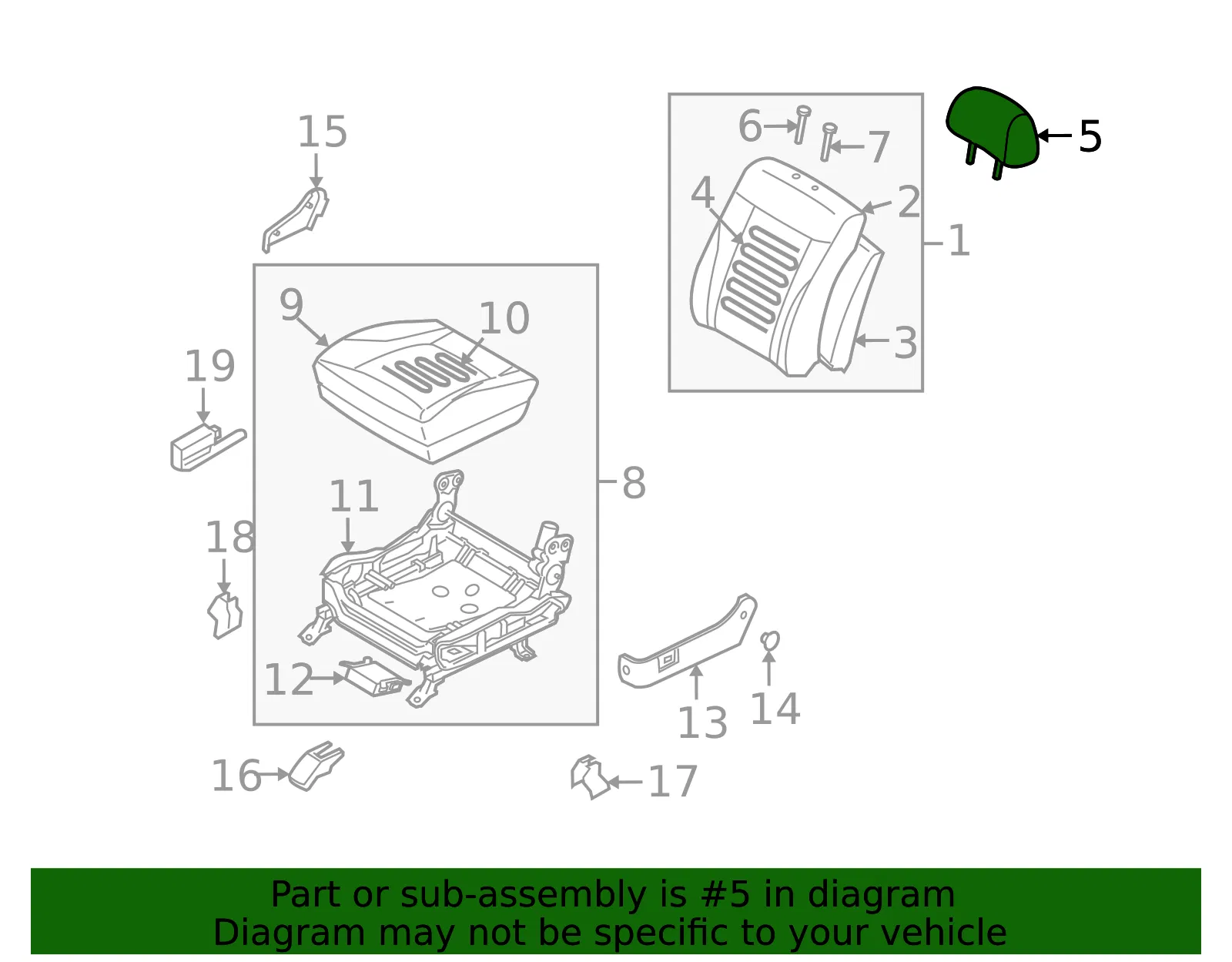 Headrest - Kia (88600-3F700715) - view 2