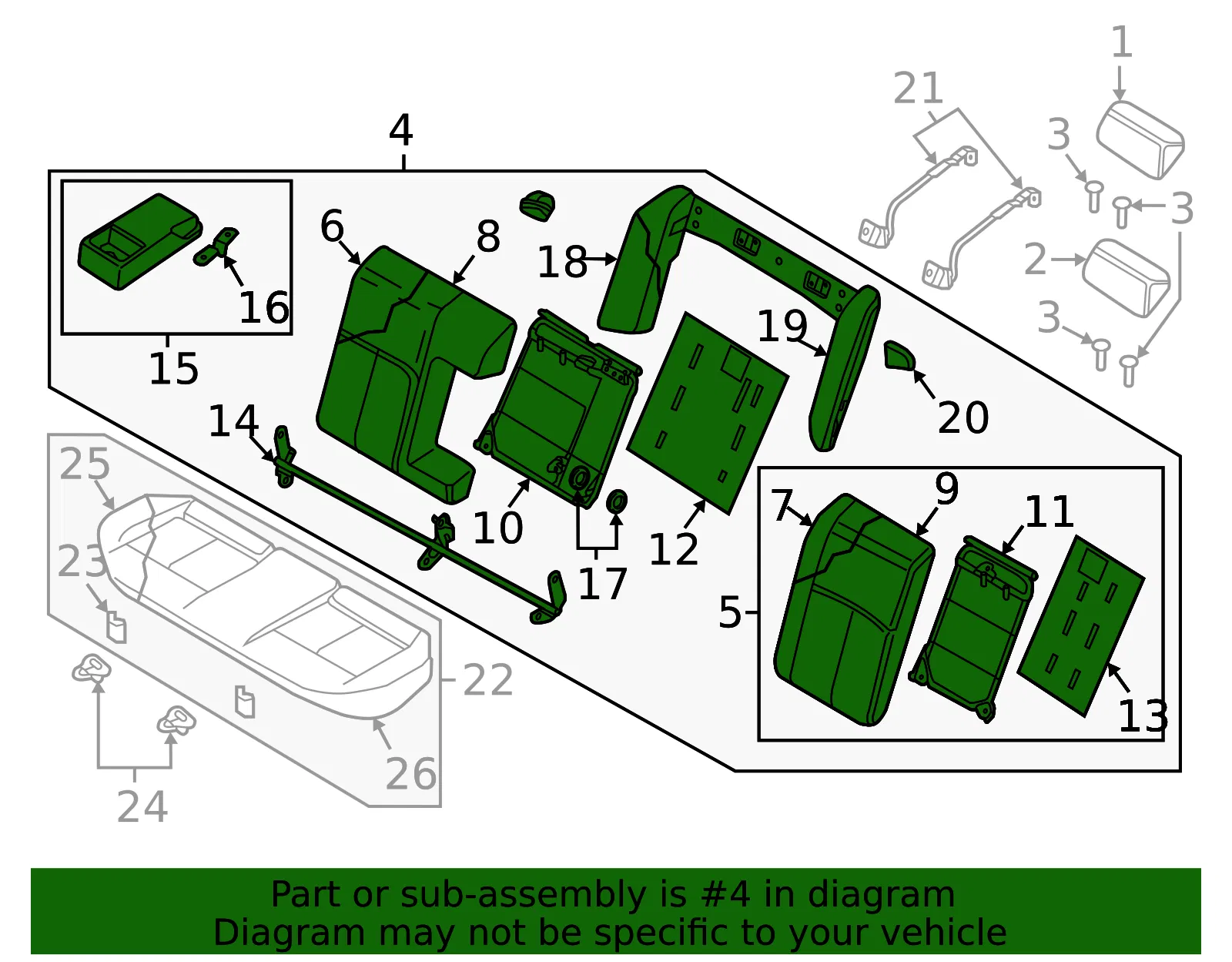 Seat Back Assembly - Nissan (88600-9DL2A) - view 2