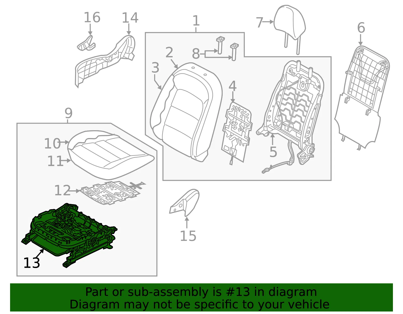 Seat Track - Kia (88600-A7AB0) - view 2