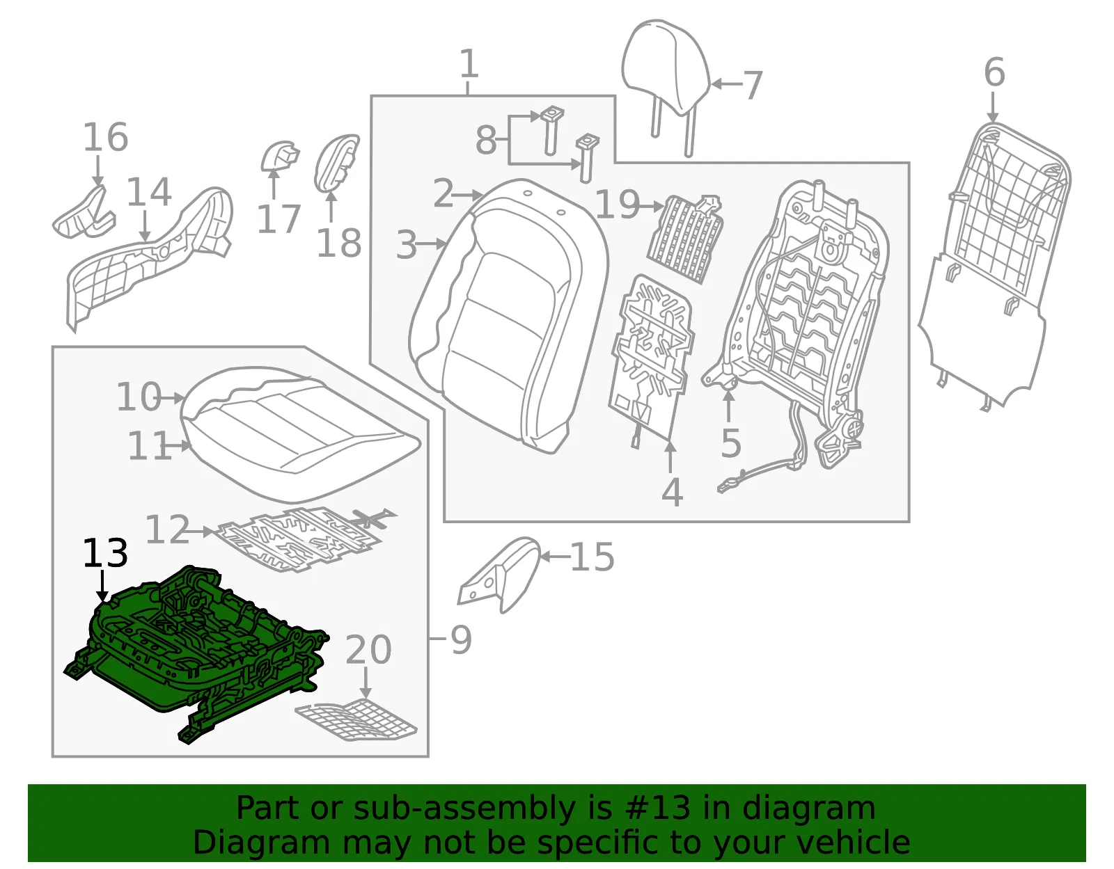 Seat Track - Kia (88600-A7CA0) - view 2