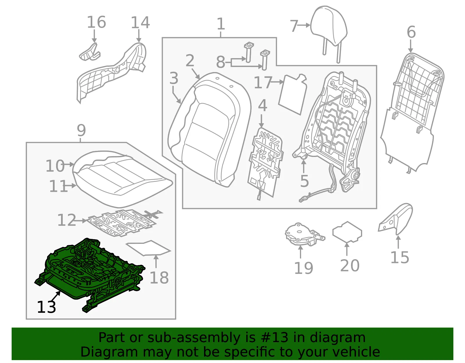 Seat Track - Kia (88600-B0AA0) - view 2