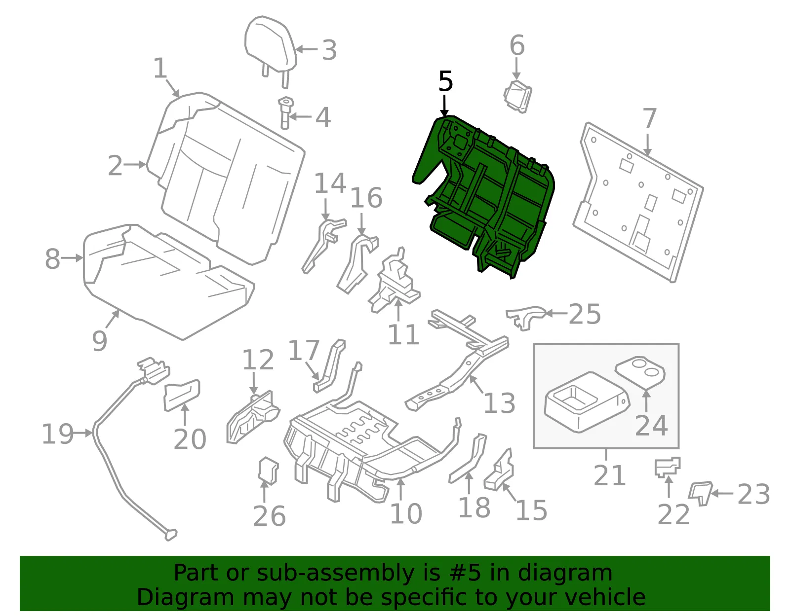 Seat Back Frame - Nissan (88601-5AA0A) - view 2