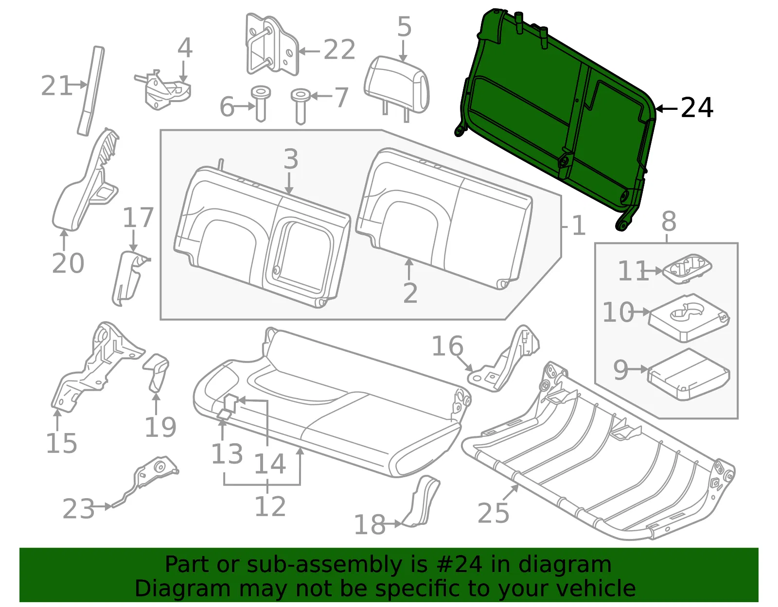 Seat Back Frame - Nissan (88601-9BV0C) - view 2