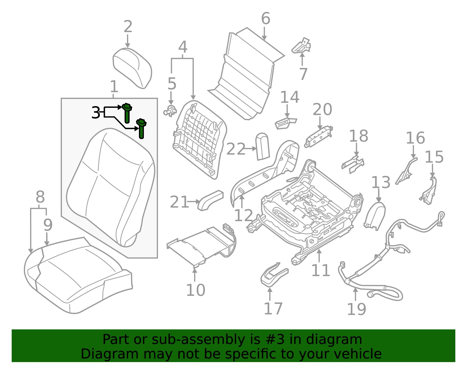 Headrest Guide - Nissan (88602-3JA0B) - view 2