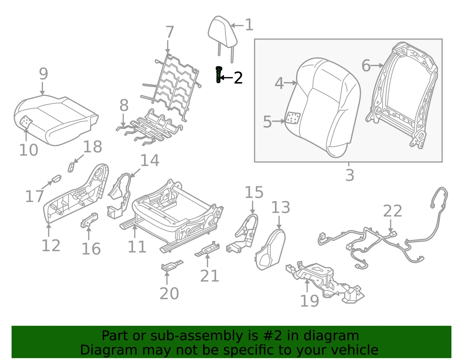 Headrest Guide - Nissan (88602-6RA0B) - view 2