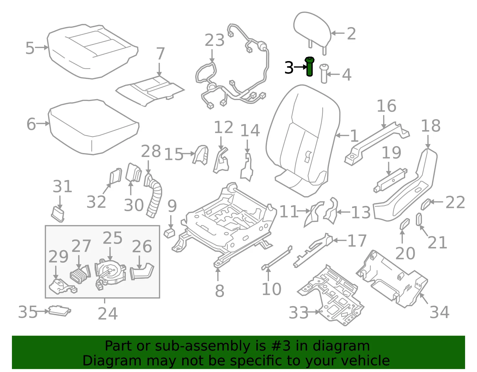 Headrest Guide - Nissan (88603-3JA0A) - view 2
