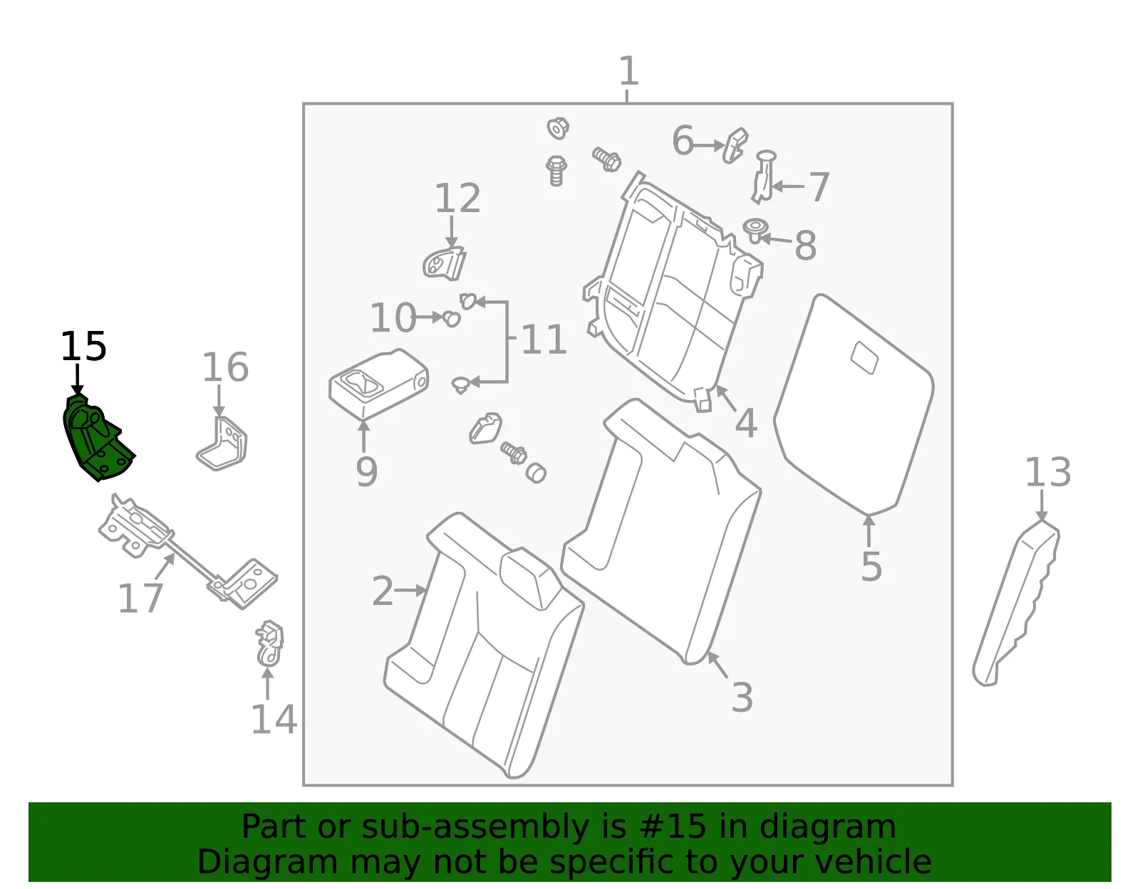 Seat Back Frame Bracket - Nissan (88606-3SE0A) - view 2