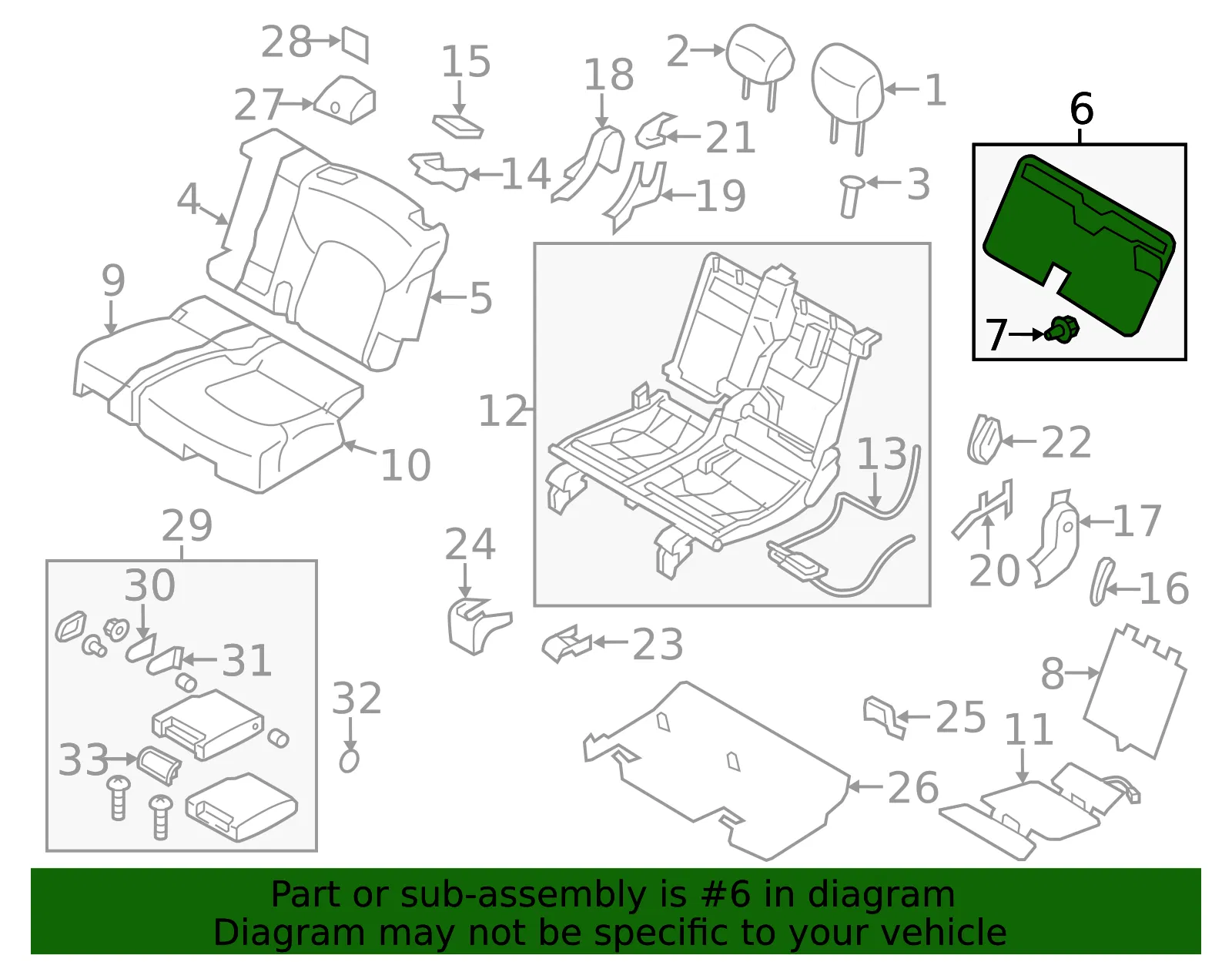 Seat Back Panel - Nissan (88609-1LA5A) - view 2