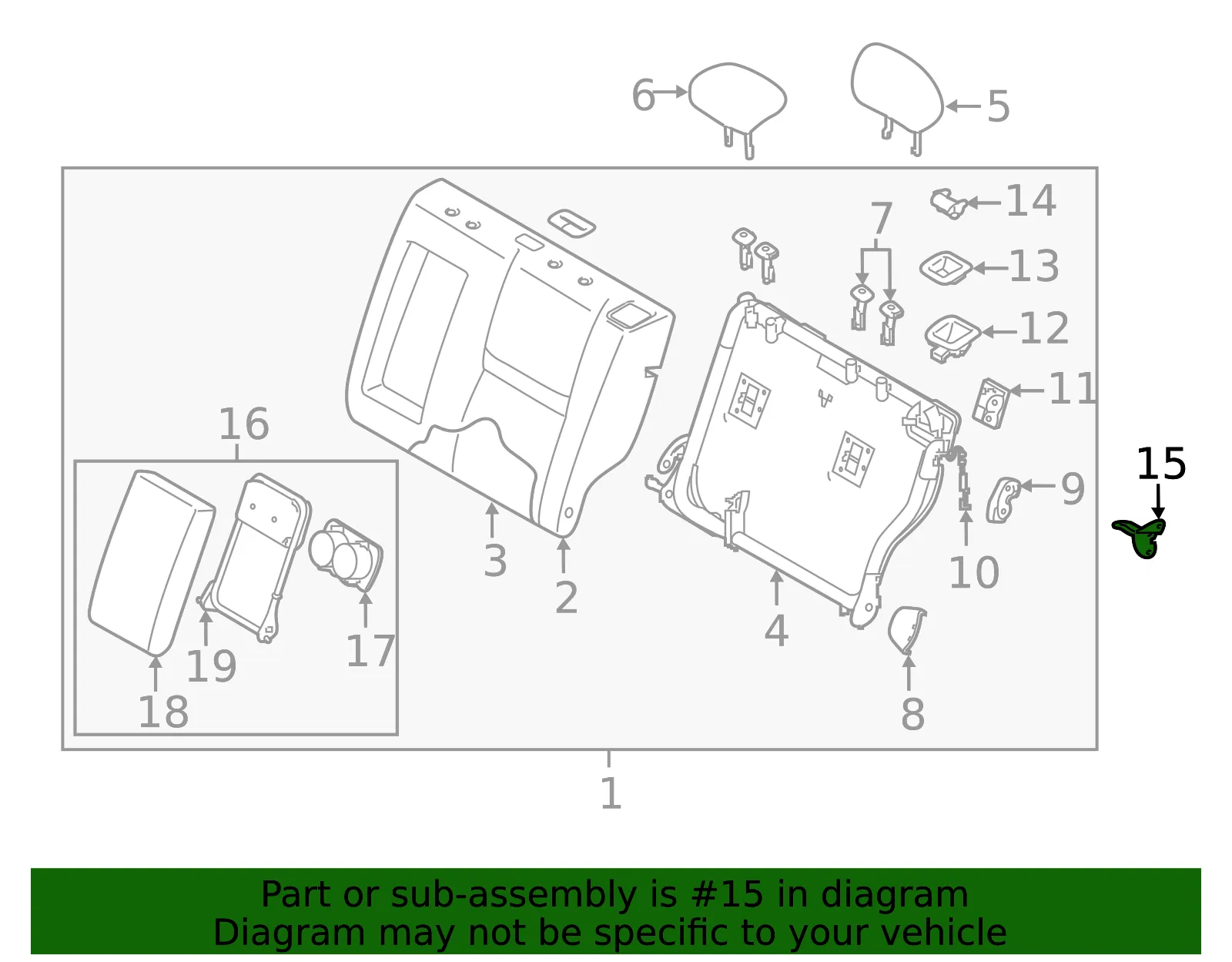 Folding Seat Lock Striker - Nissan (88642-6MA0A) - view 2