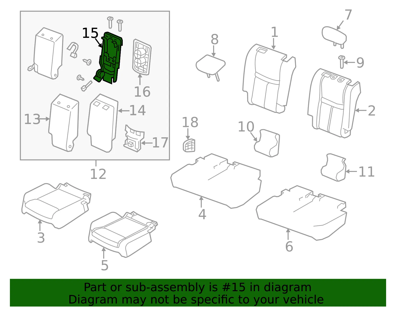 Seat Armrest Bracket - Nissan (88666-4BK0A) - view 2