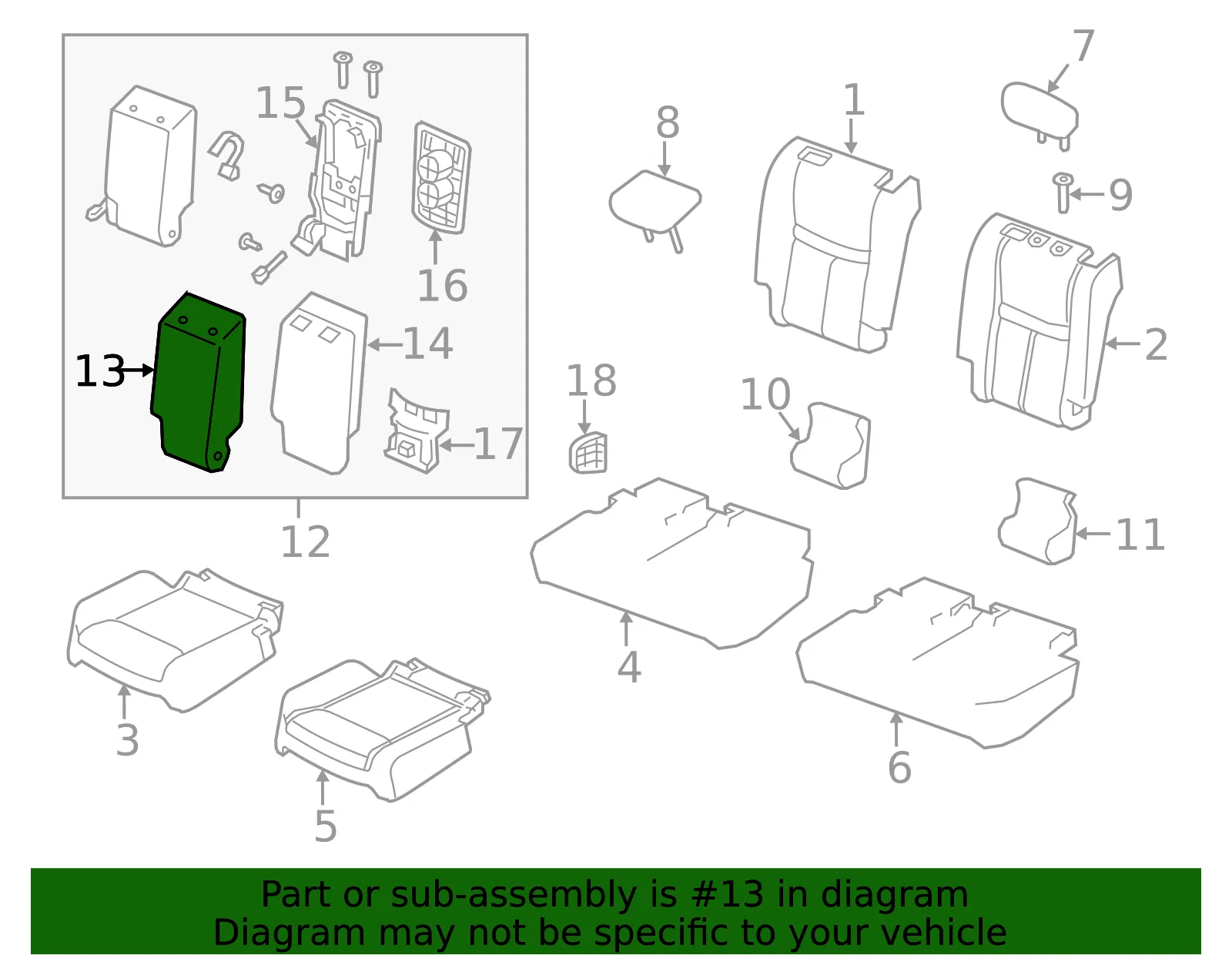 Armrest Cover - Nissan (88671-7FC0C) - view 2