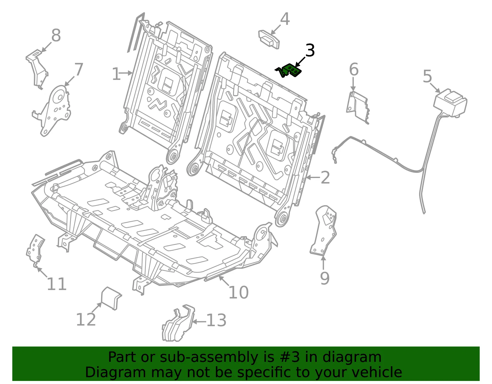 Seat Back Frame Upper Bracket - Nissan (886D6-6TF0A) - view 2