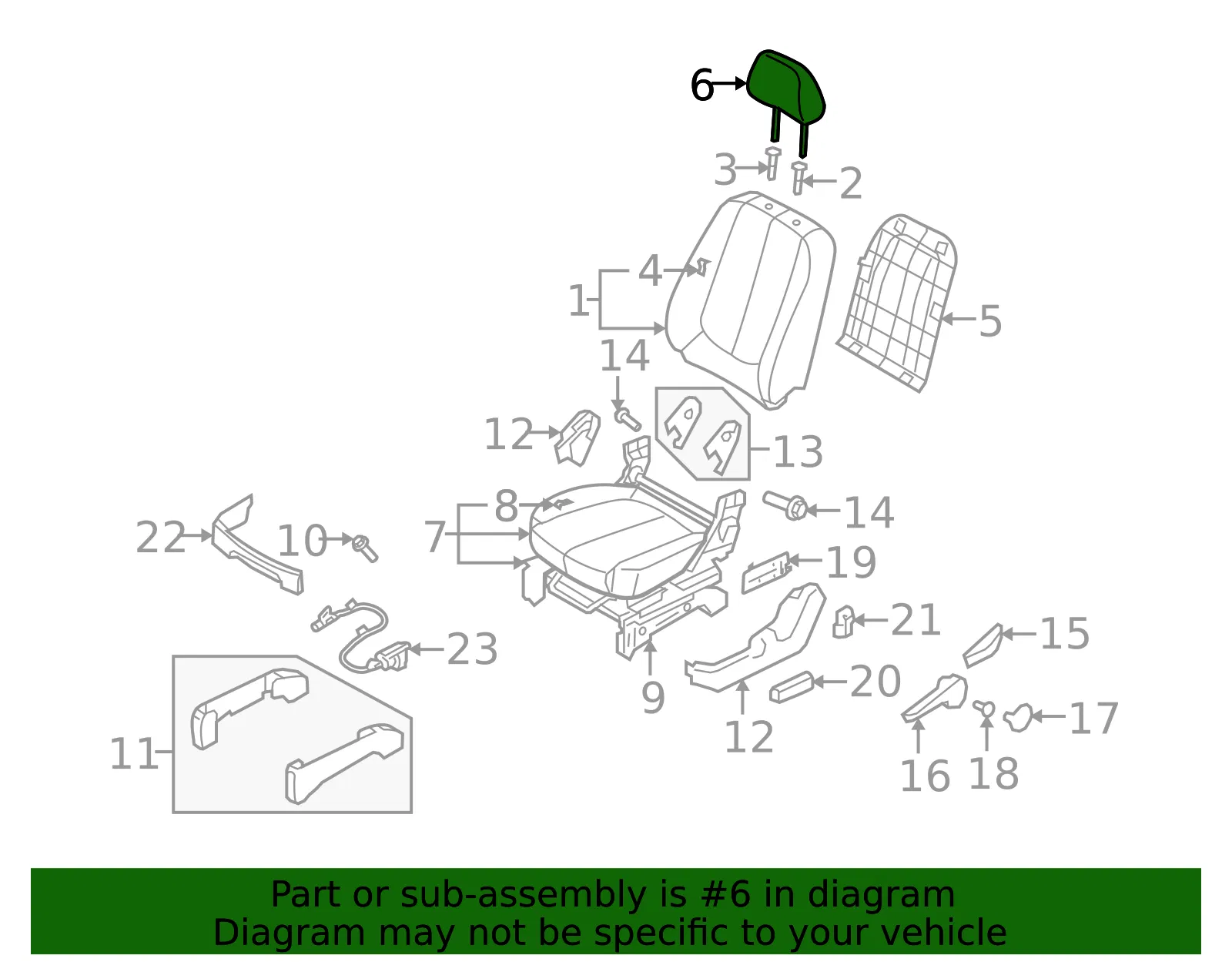 Headrest - Kia (88700-1D060460) - view 2