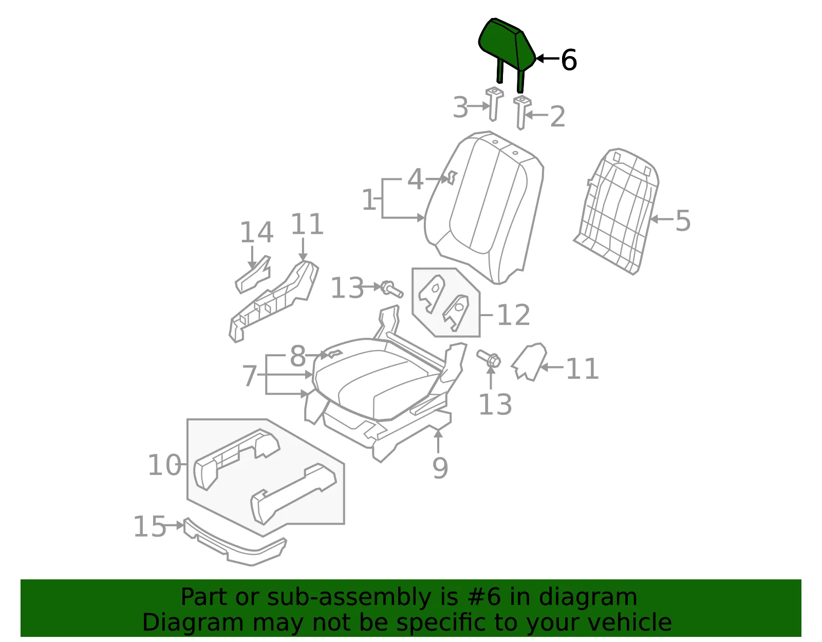Headrest - Kia (88700-1D070457) - view 2