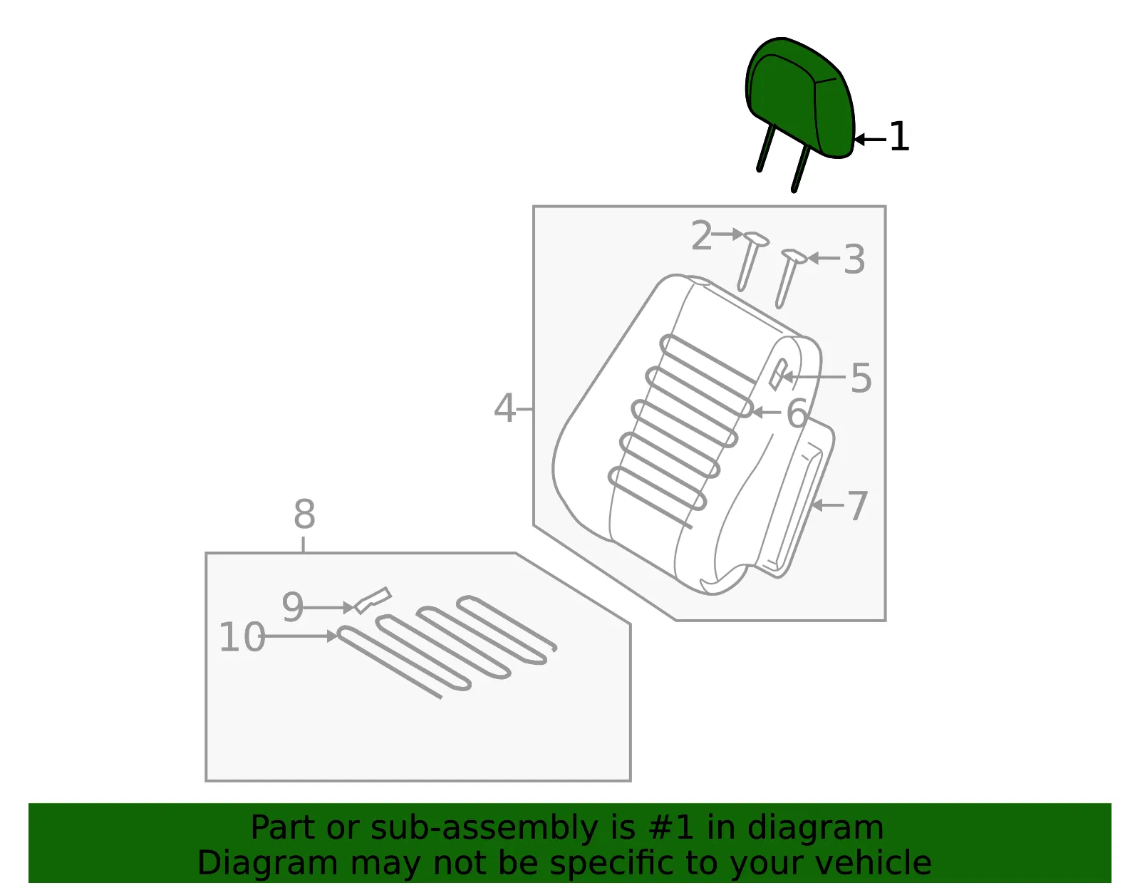 Headrest - Kia (88700-1F1003GE) - view 2