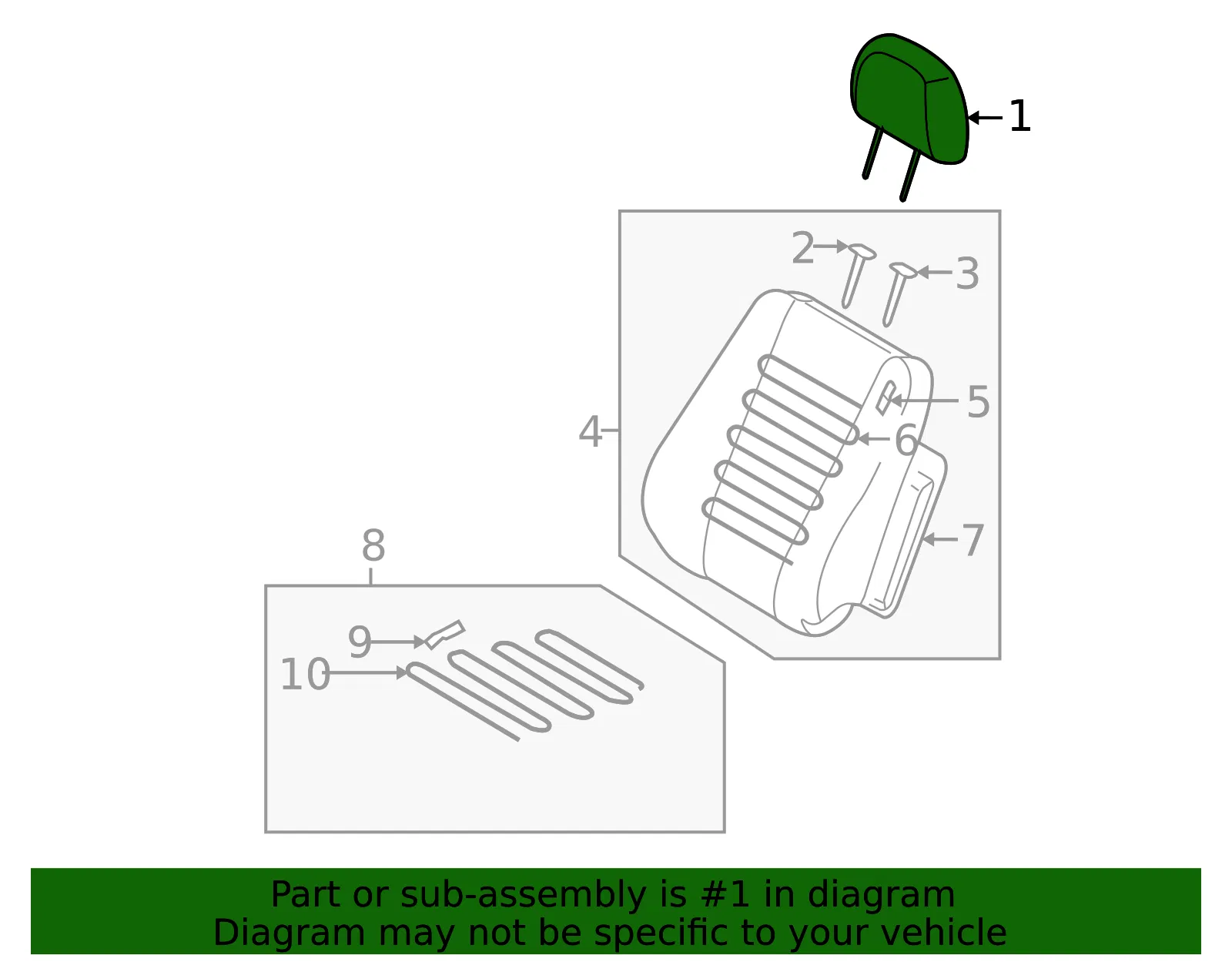 Headrest - Kia (88700-1F1014GE) - view 2