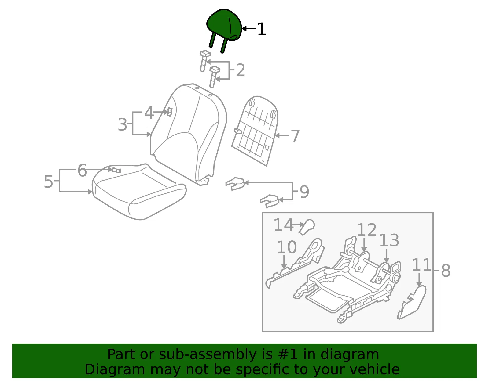 Headrest - Kia (88700-1G000281) - view 2