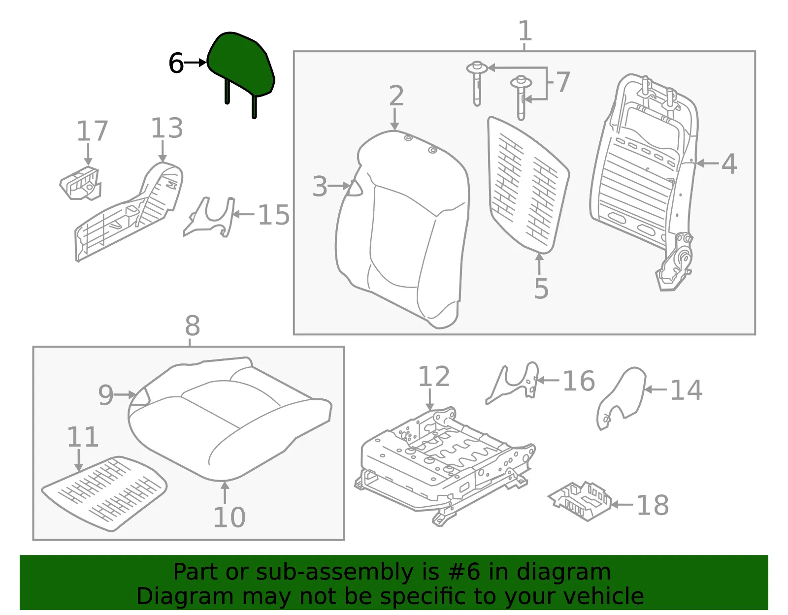 Headrest - Kia (88700-1M550AF1) - view 2