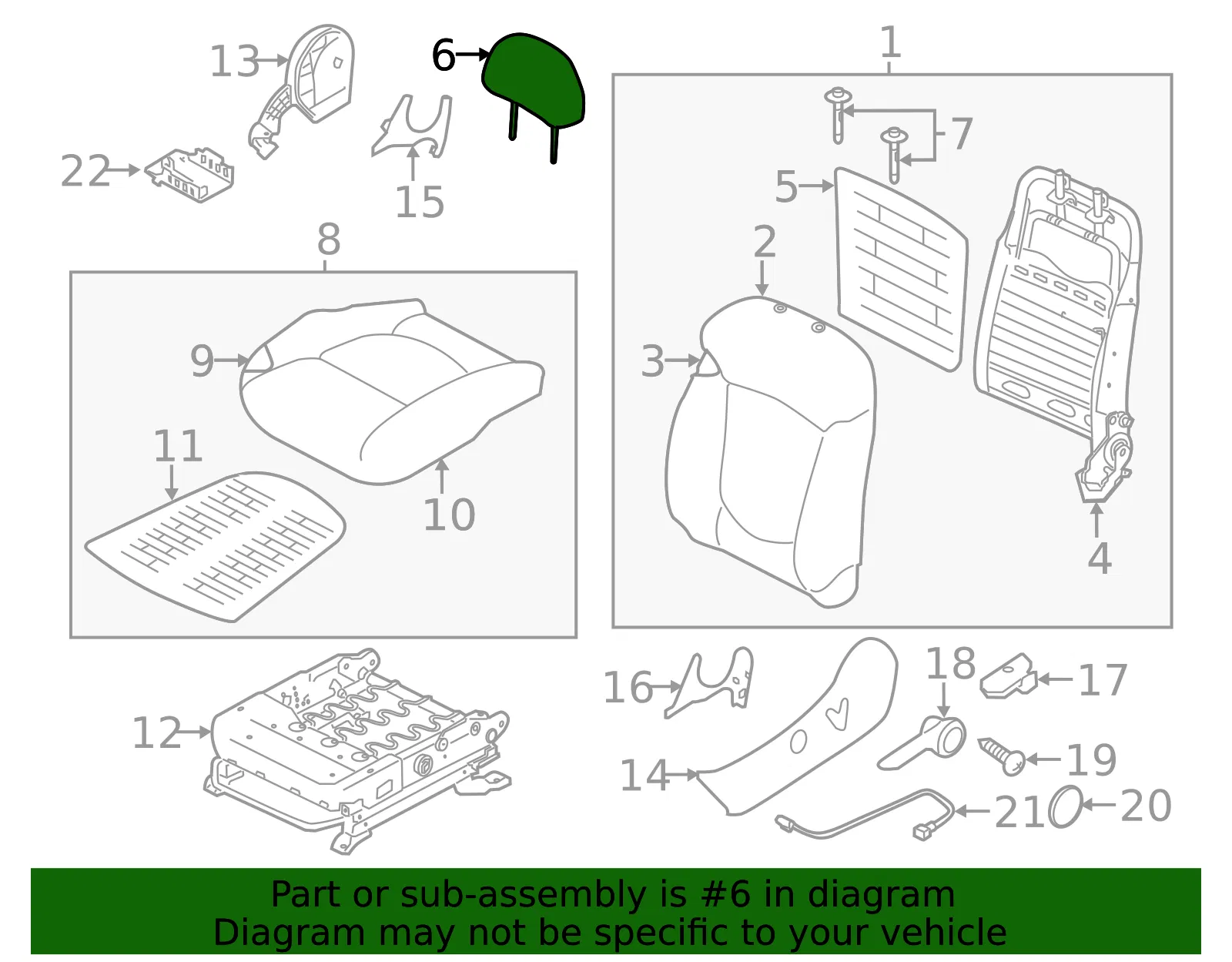 Headrest - Kia (88700-1M561DAY) - view 2