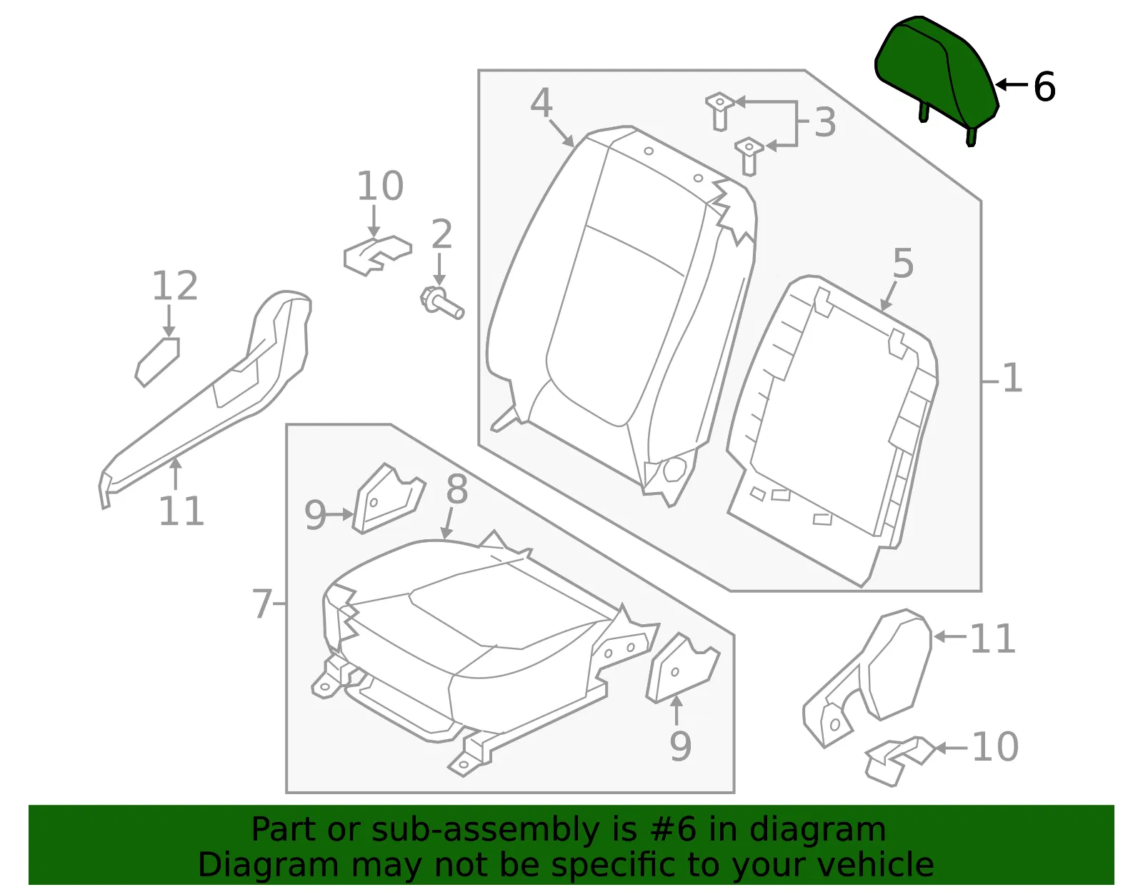Headrest - Kia (88700-2F730193) - view 2
