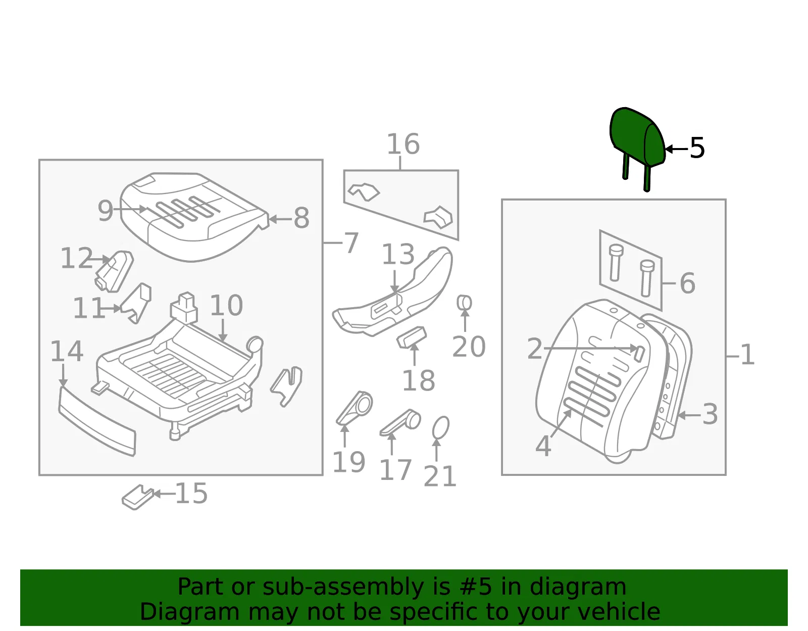 Headrest - Kia (88700-2G010814) - view 2