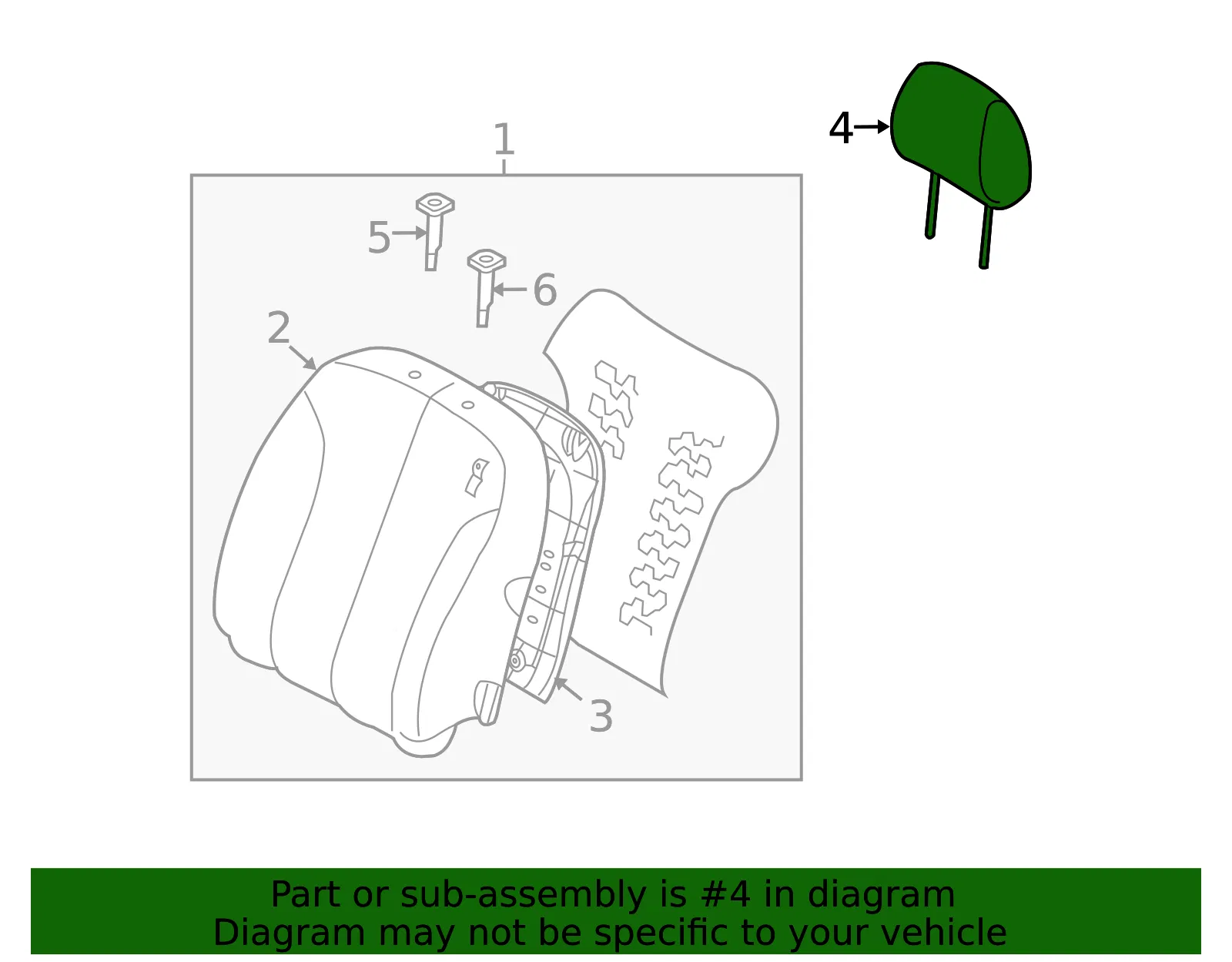 Headrest - Kia (88700-2GHJ0AH2) - view 2