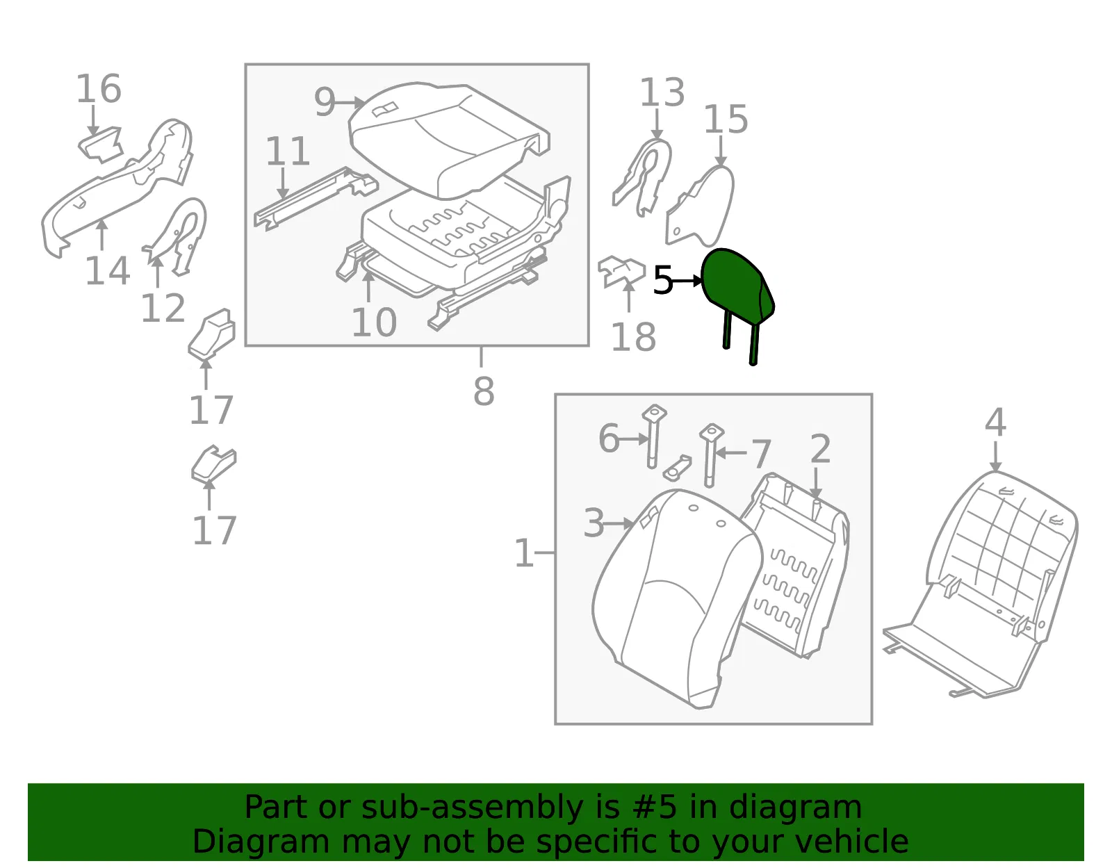 Headrest - Kia (88700-2J100ABM) - view 2