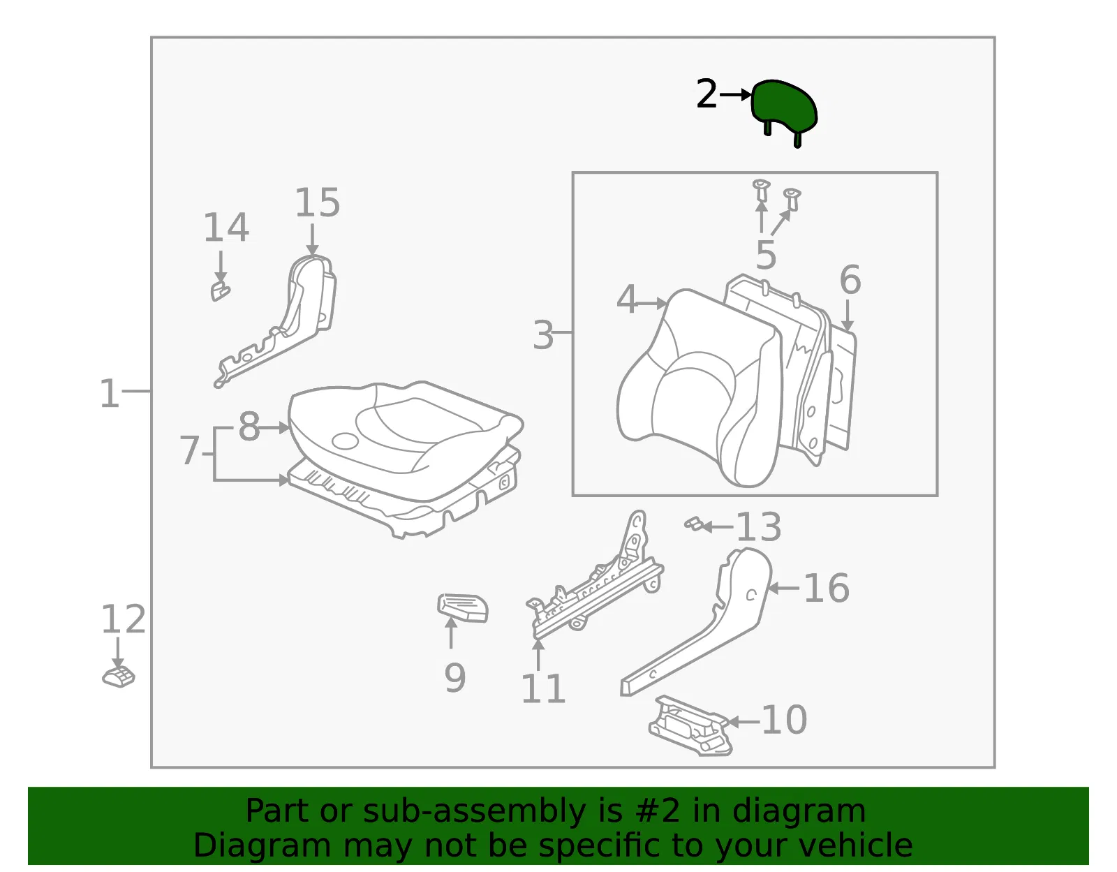 Headrest - Kia (88700-3C310BTB) - view 2