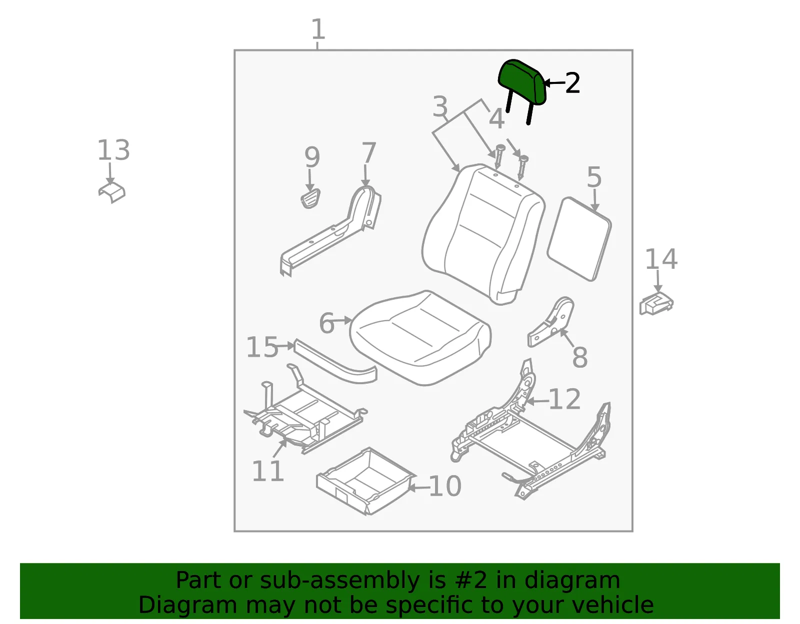 Headrest - Kia (88700-3E000FC4) - view 2