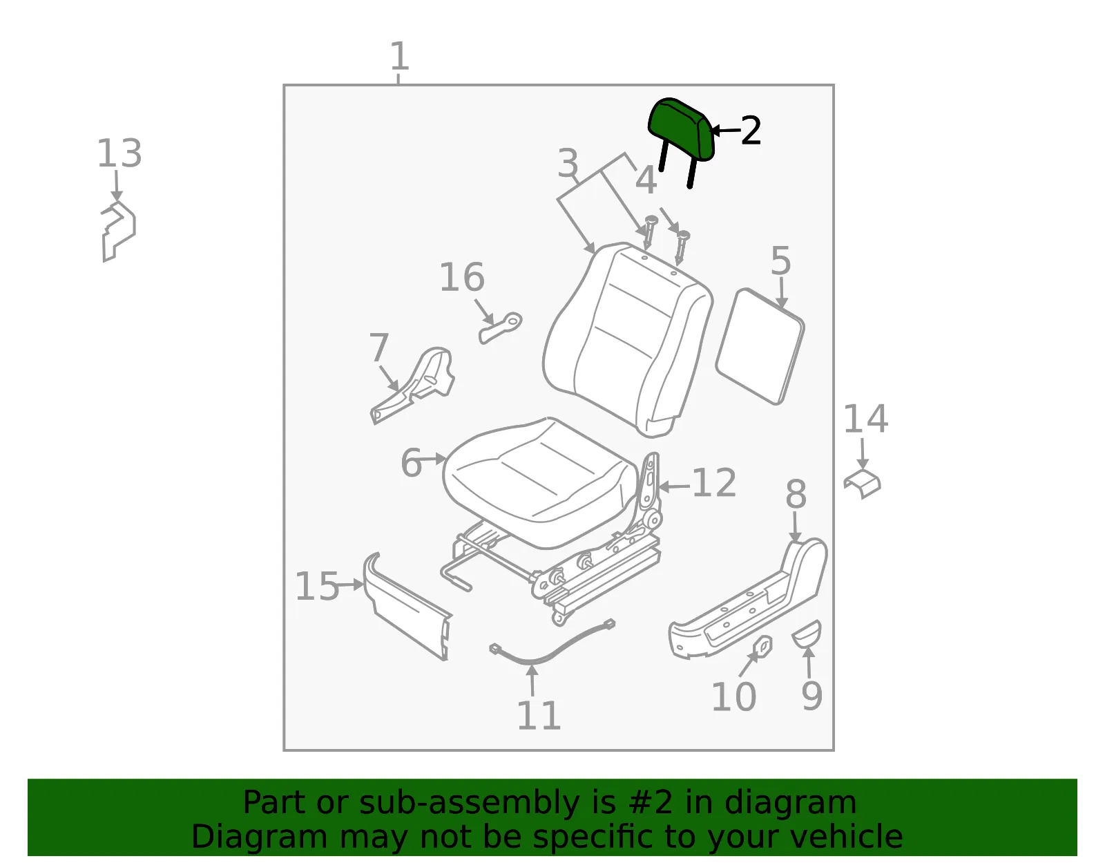 Headrest - Kia (88700-3E000GW5) - view 2