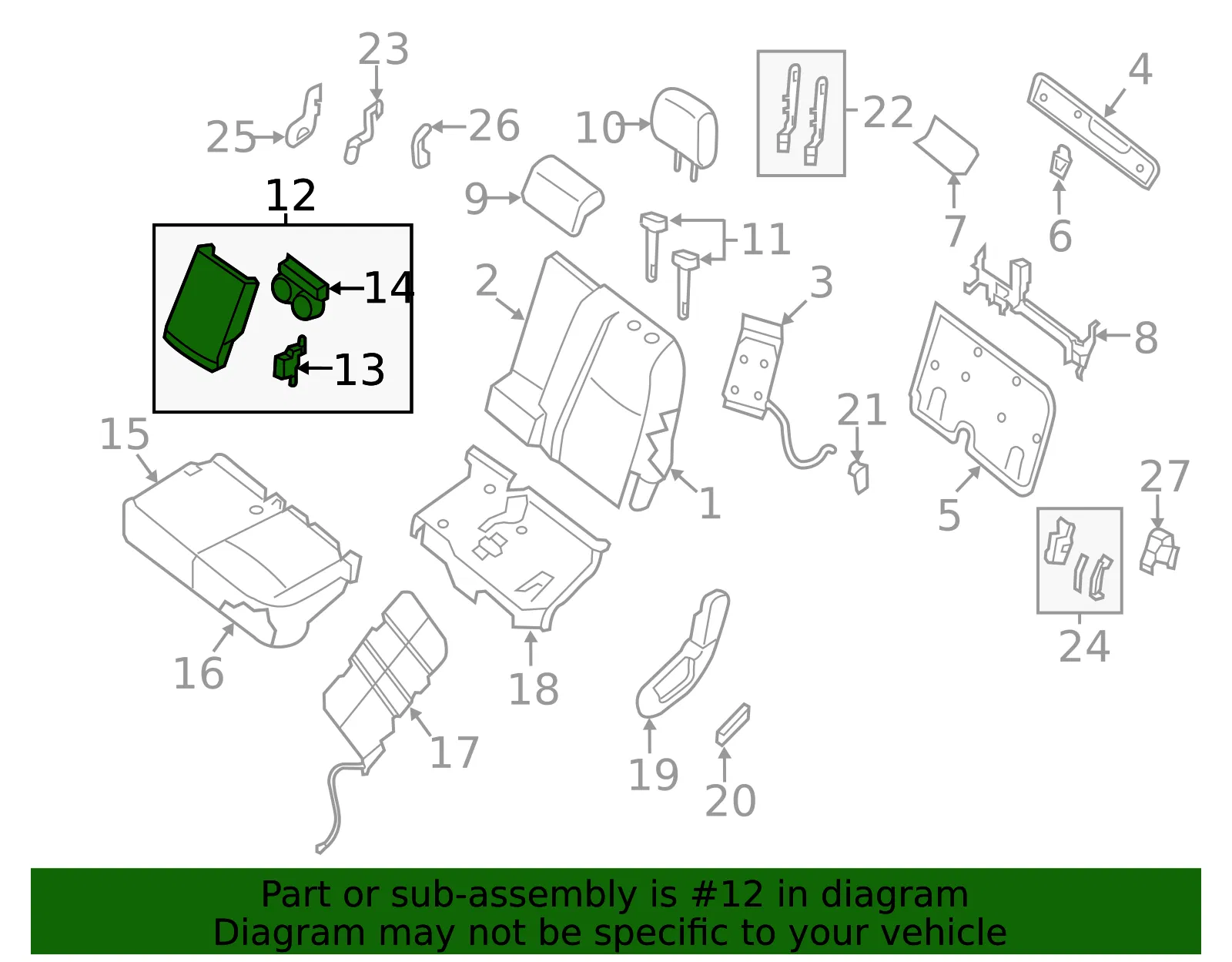 Armrest Assembly - Nissan (88700-3KE2A) - view 2