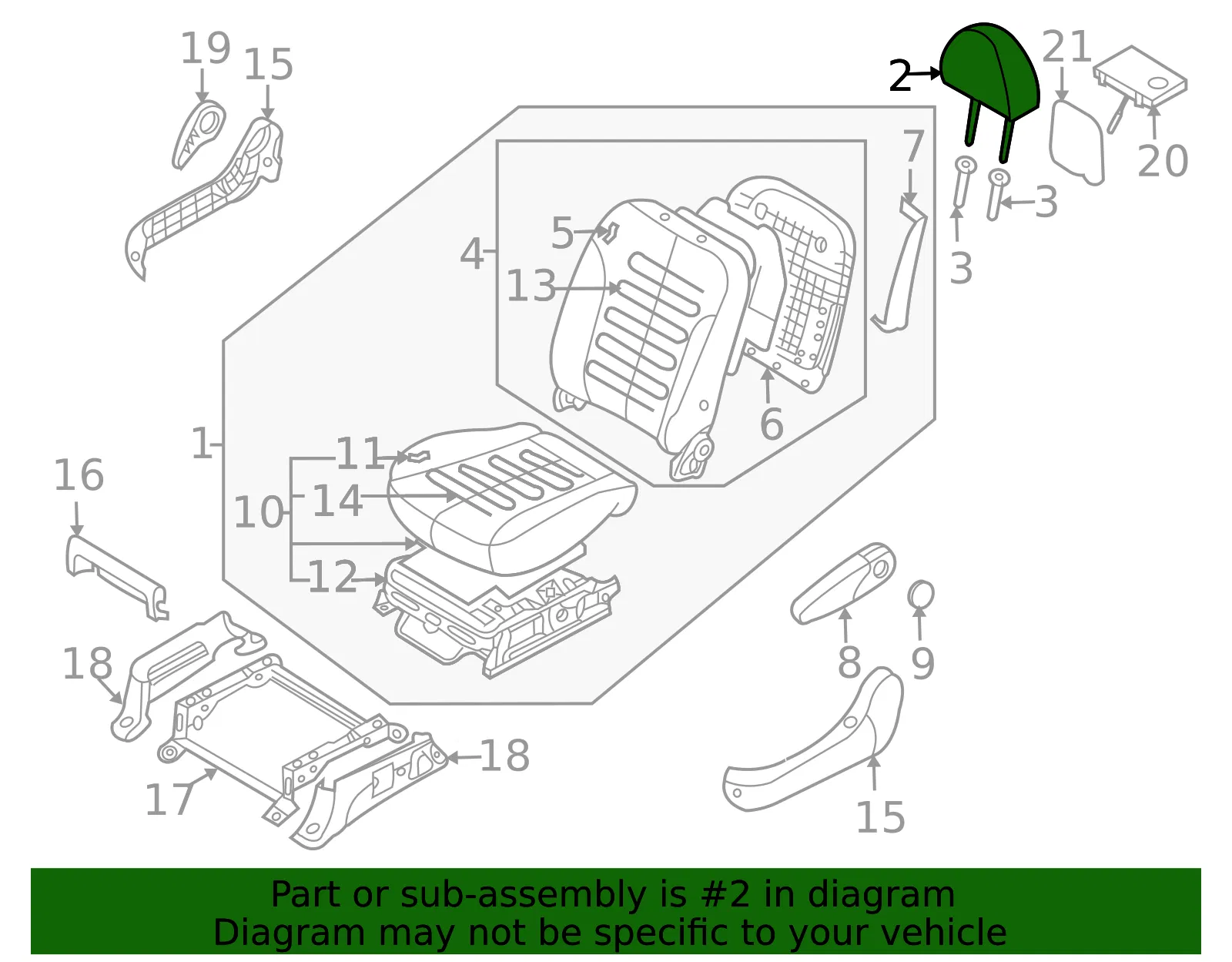 Headrest - Kia (88700-4D100KS2) - view 2