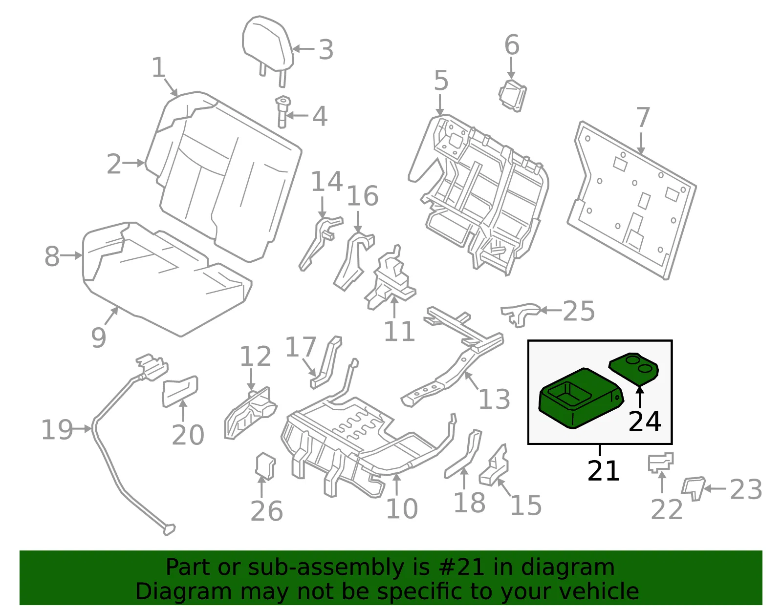 Seat Armrest - Nissan (88700-5AB2B) - view 2