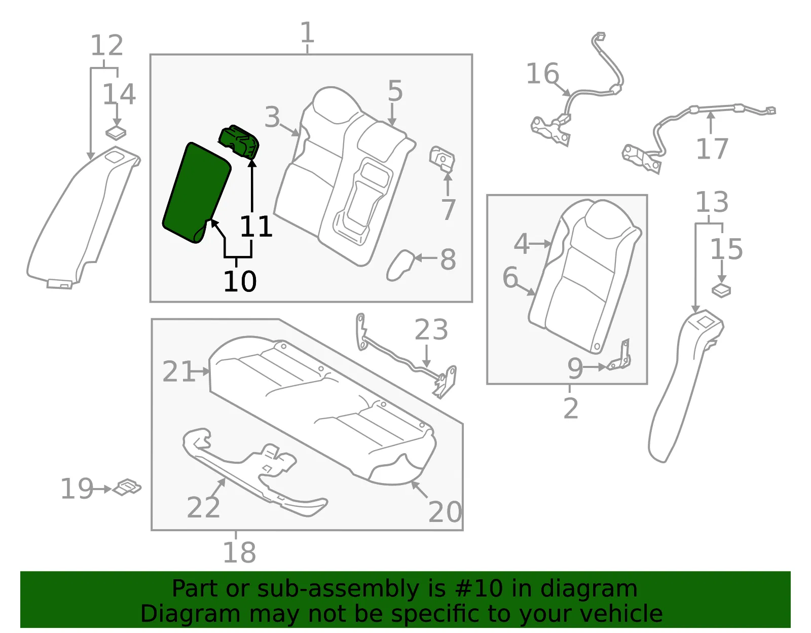 Seat Armrest - Nissan (88700-6CA4E) - view 2