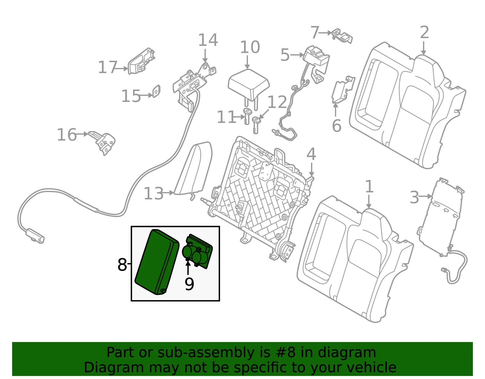 Armrest Assembly - Nissan (88700-7BF0C) - view 2