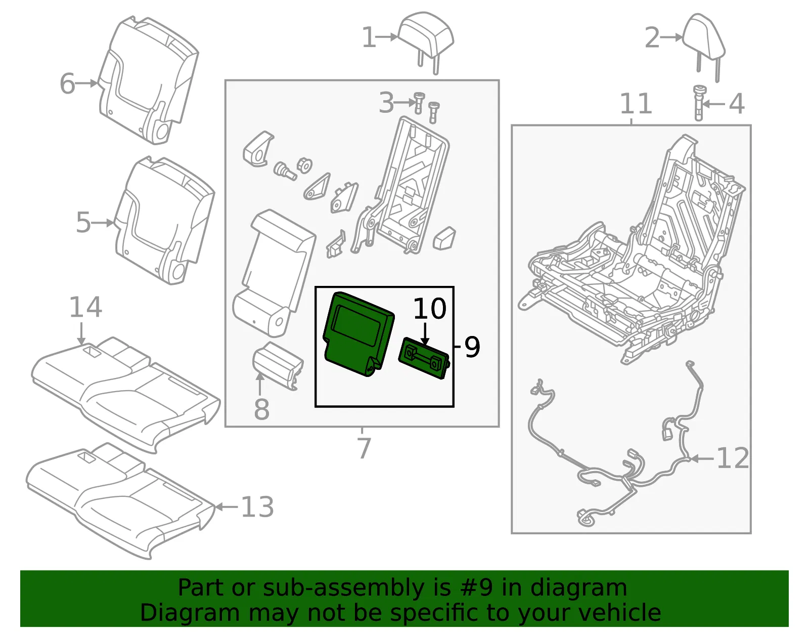 Armrest Assembly - Nissan (88700-7KF0D) - view 2