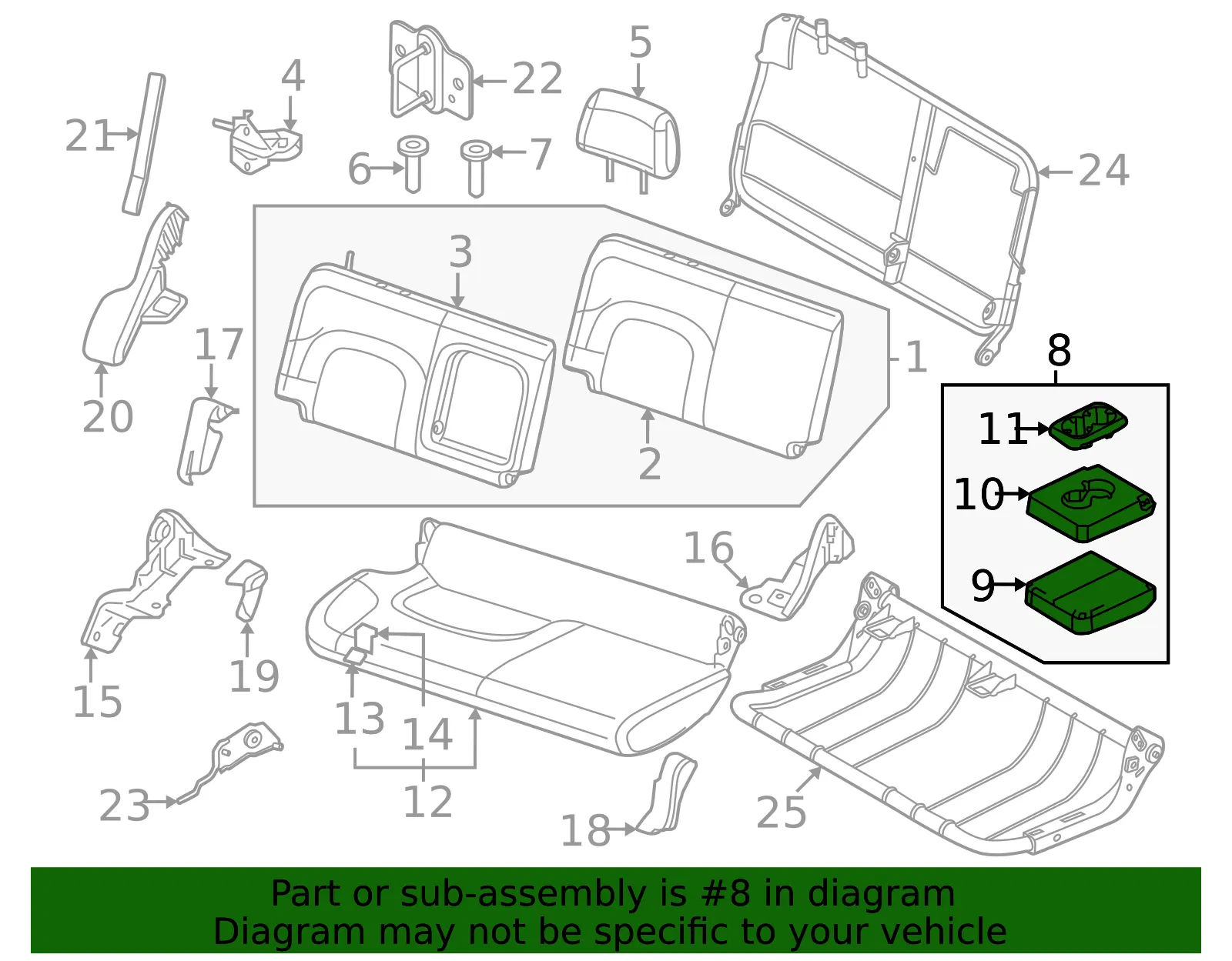 Armrest Assembly - Nissan (88700-9BY2C) - view 2