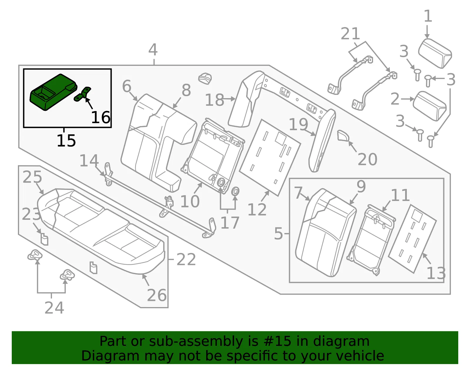 Armrest Assembly - Nissan (88700-9DJ2A) - view 2