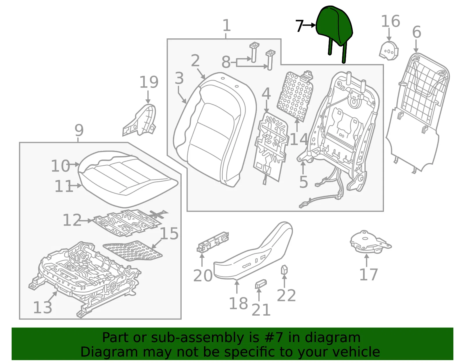 Headrest - Kia (88700-B0000K4N) - view 2