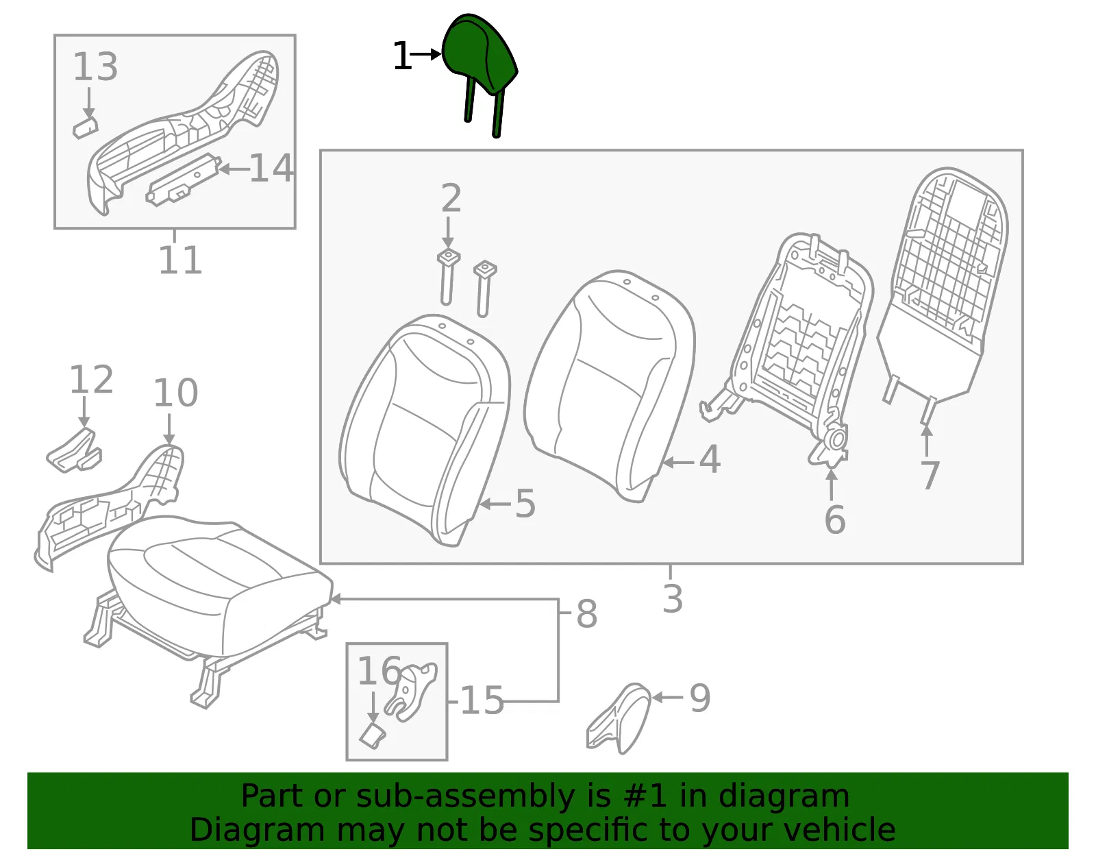 Headrest - Kia (88700-B2000KE3) - view 2